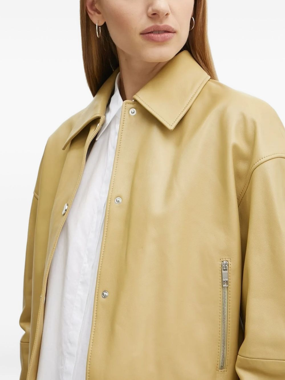 cropped leather jacket - 3