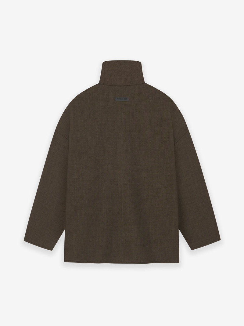 Wool Canvas High Neck Jacket 2