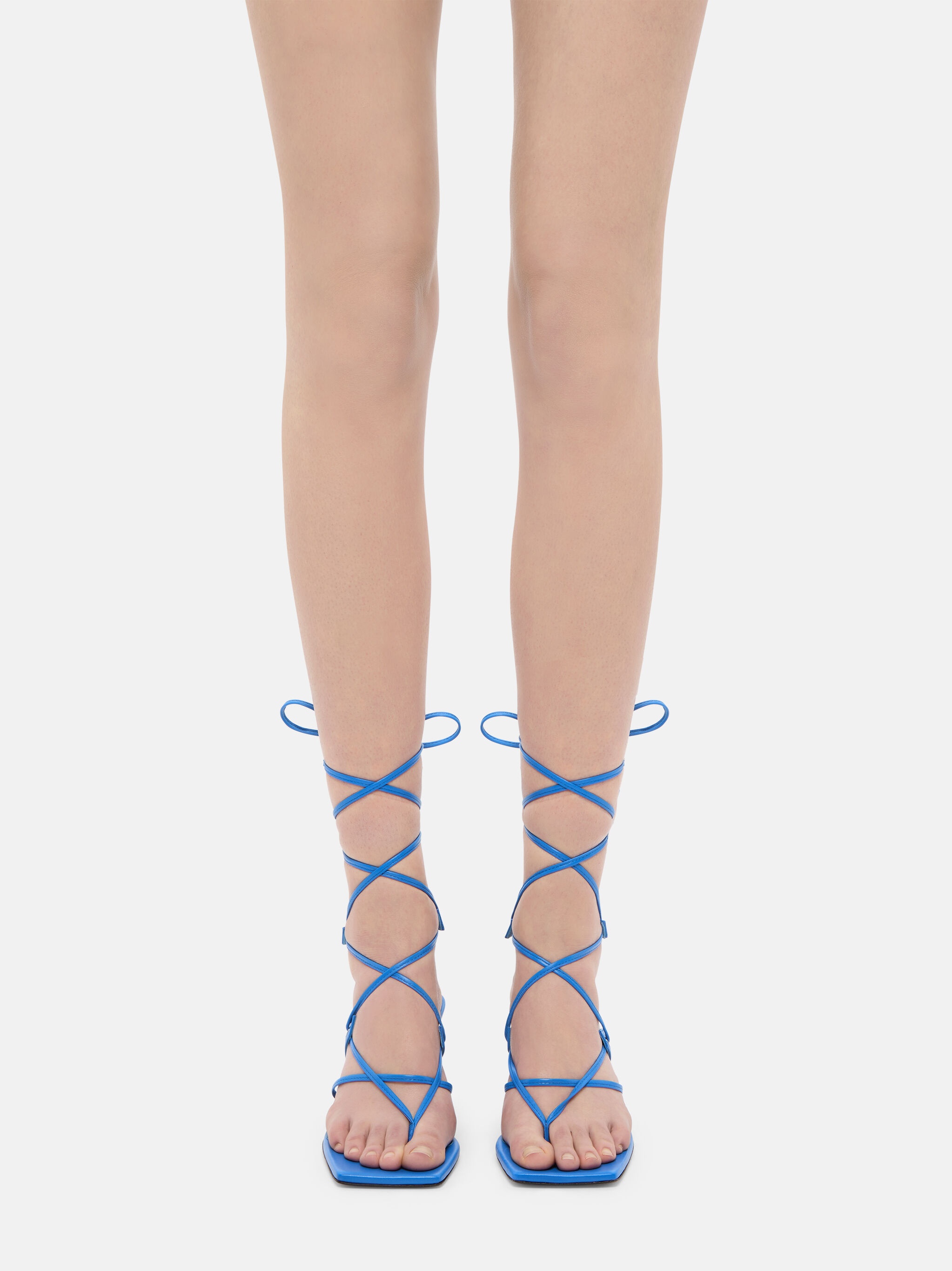 ''CHEOPE'' DUSTY BLUE LACE-UP SANDAL - 5