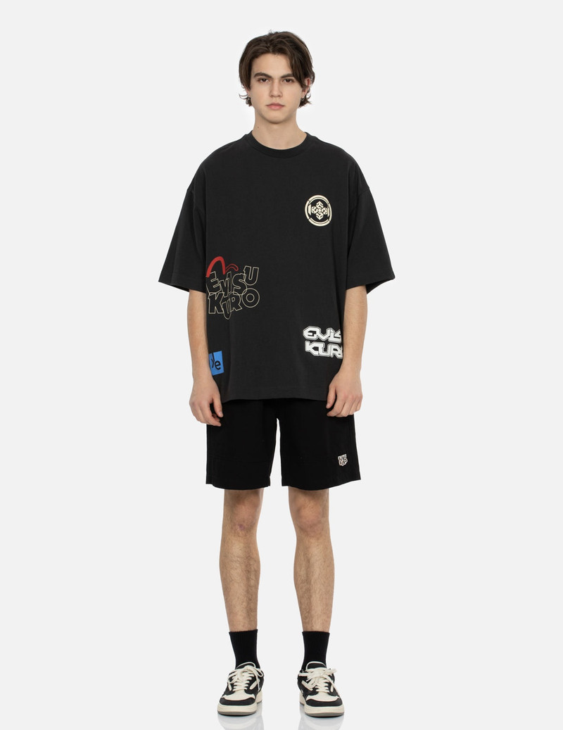 Multi Logo Print Oversized T-Shirt 5