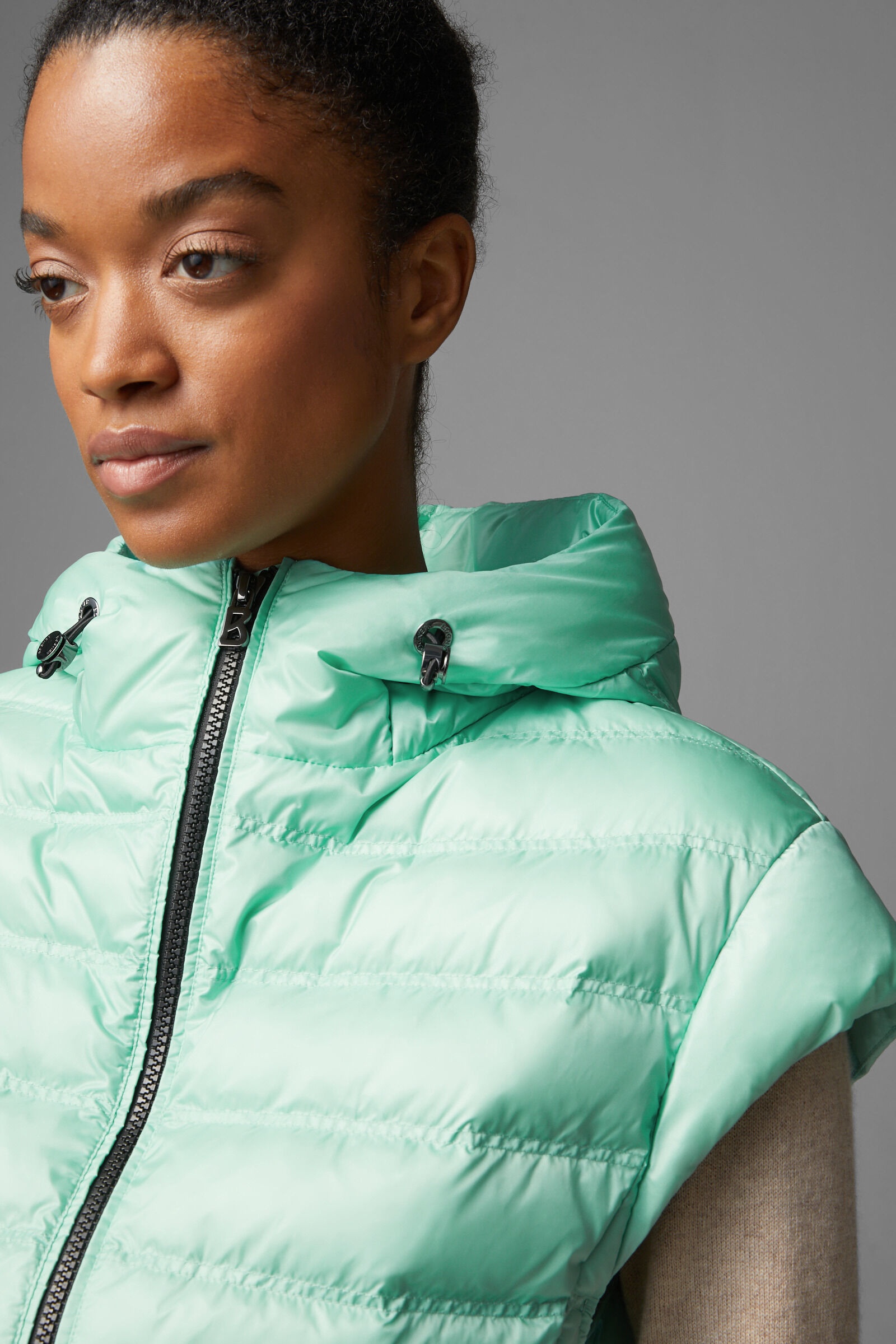 Ennie lightweight down vest in Mint - 5