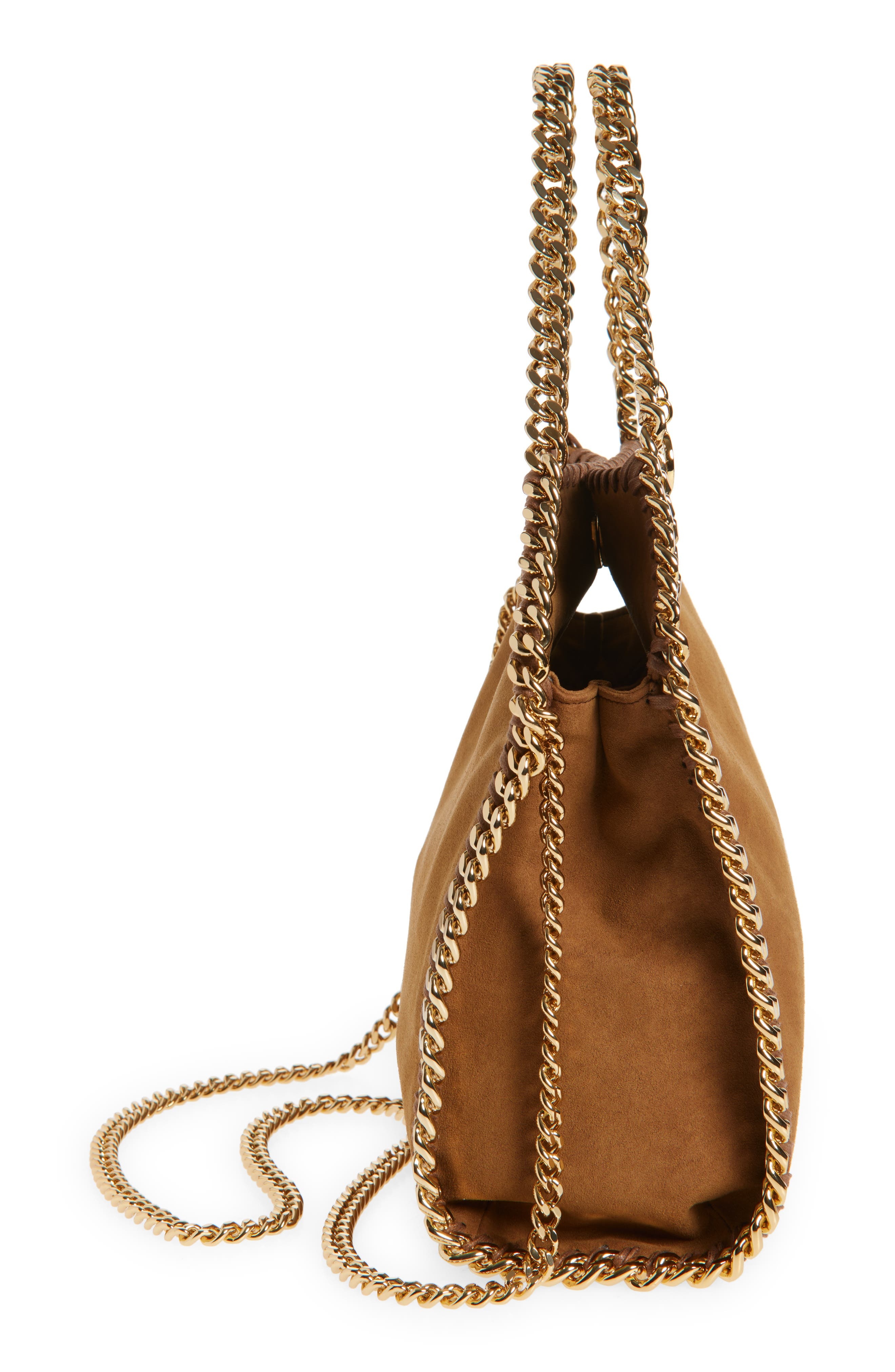 Stella McCartney Mini Falabella Faux Suede Crossbody Bag in Brandy at Nordstrom - 6