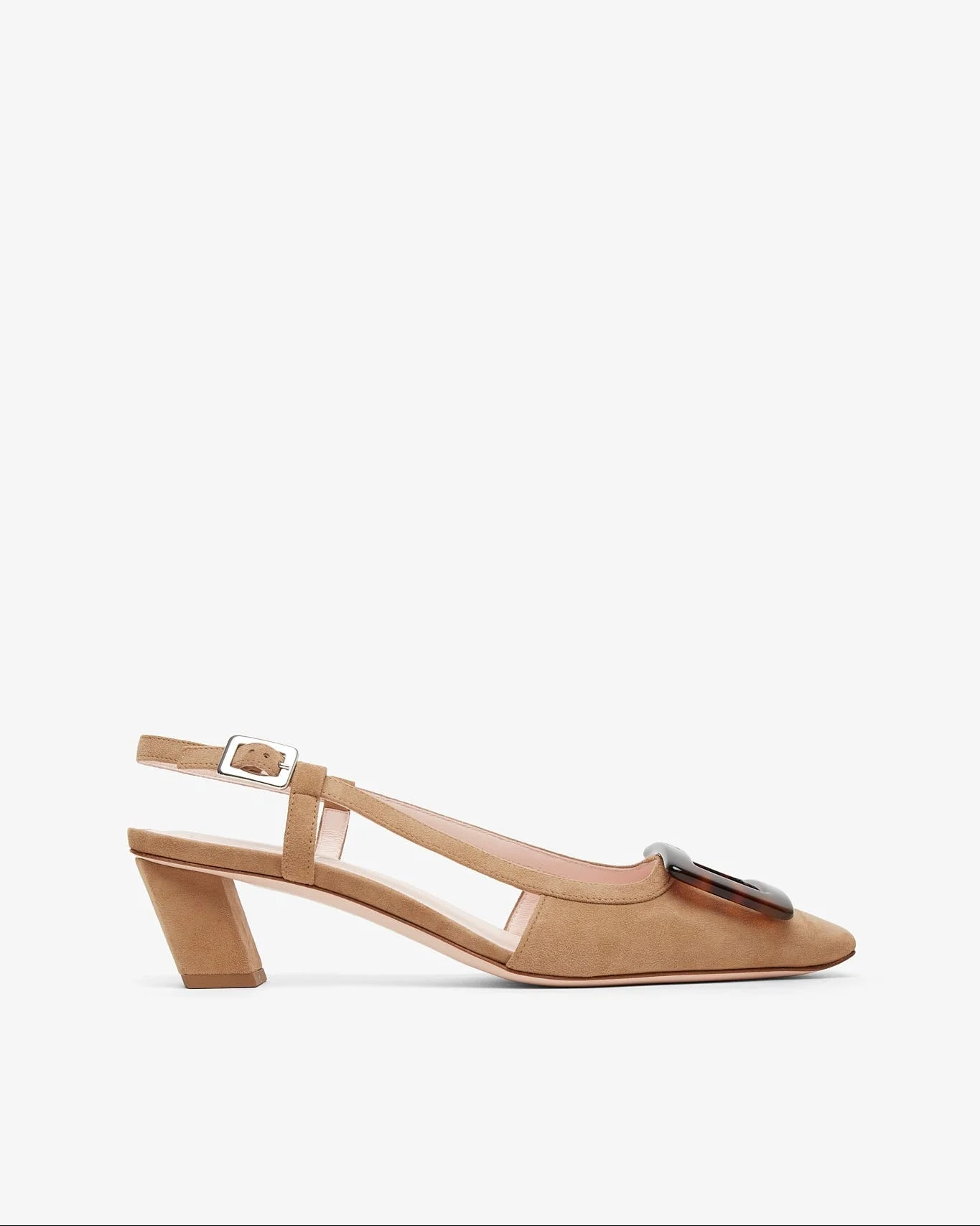 Belle Vivier 45 beige turtle sling backs - 1