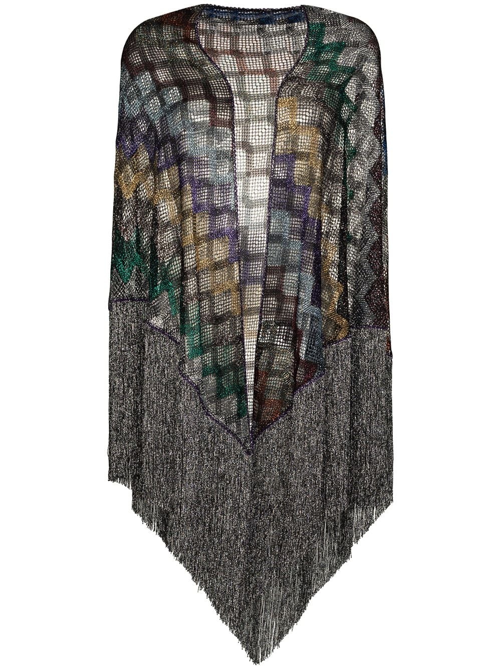 fringed metallic knitted top - 1