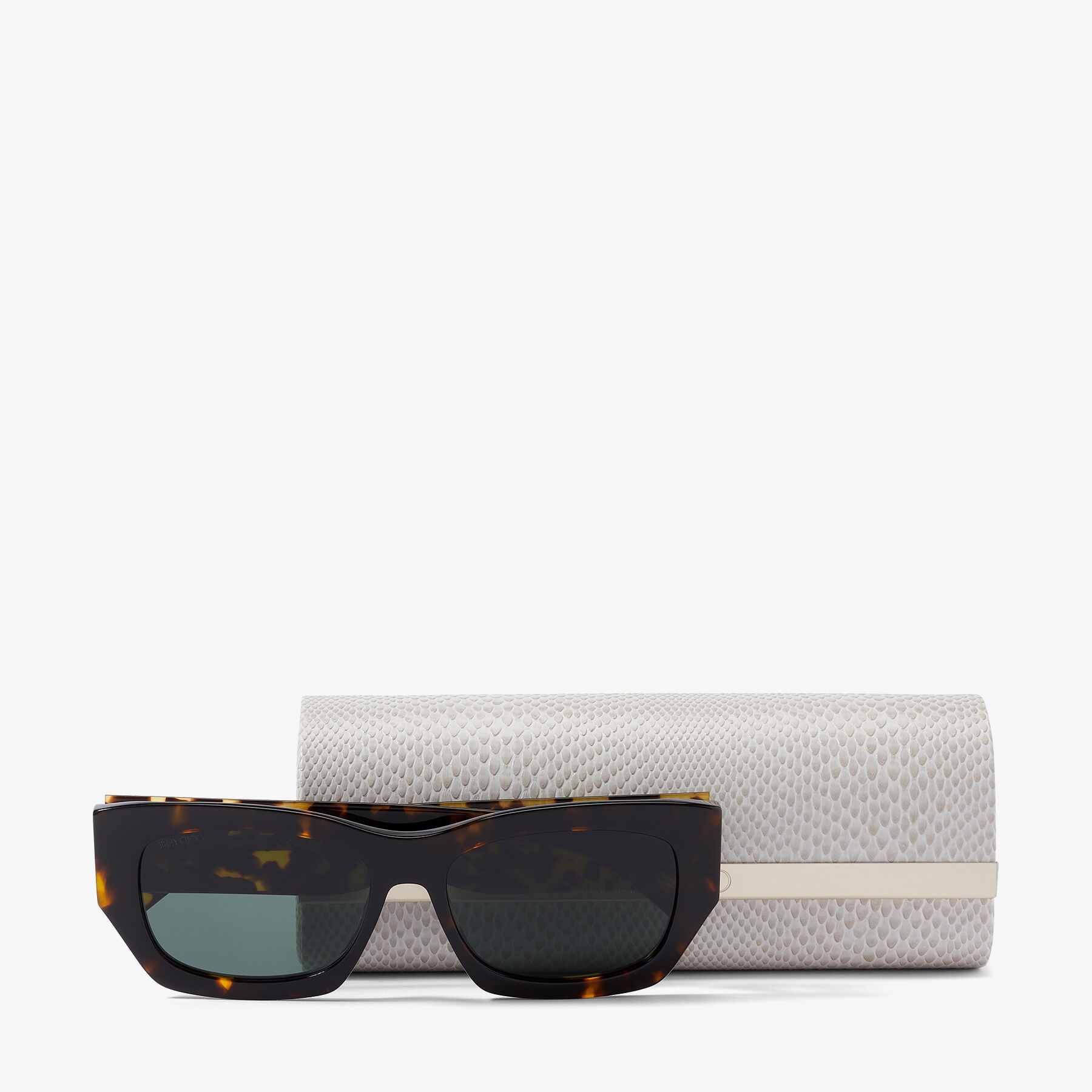 Cami
Dark Havana Square-Frame Sunglasses with Green JC Emblem - 4