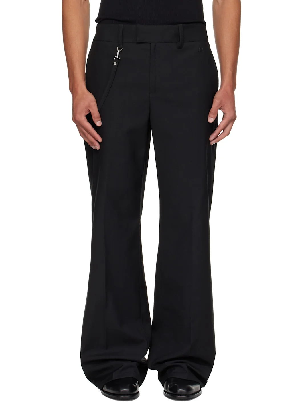 Black Light Twill Bootcut Trousers - 1