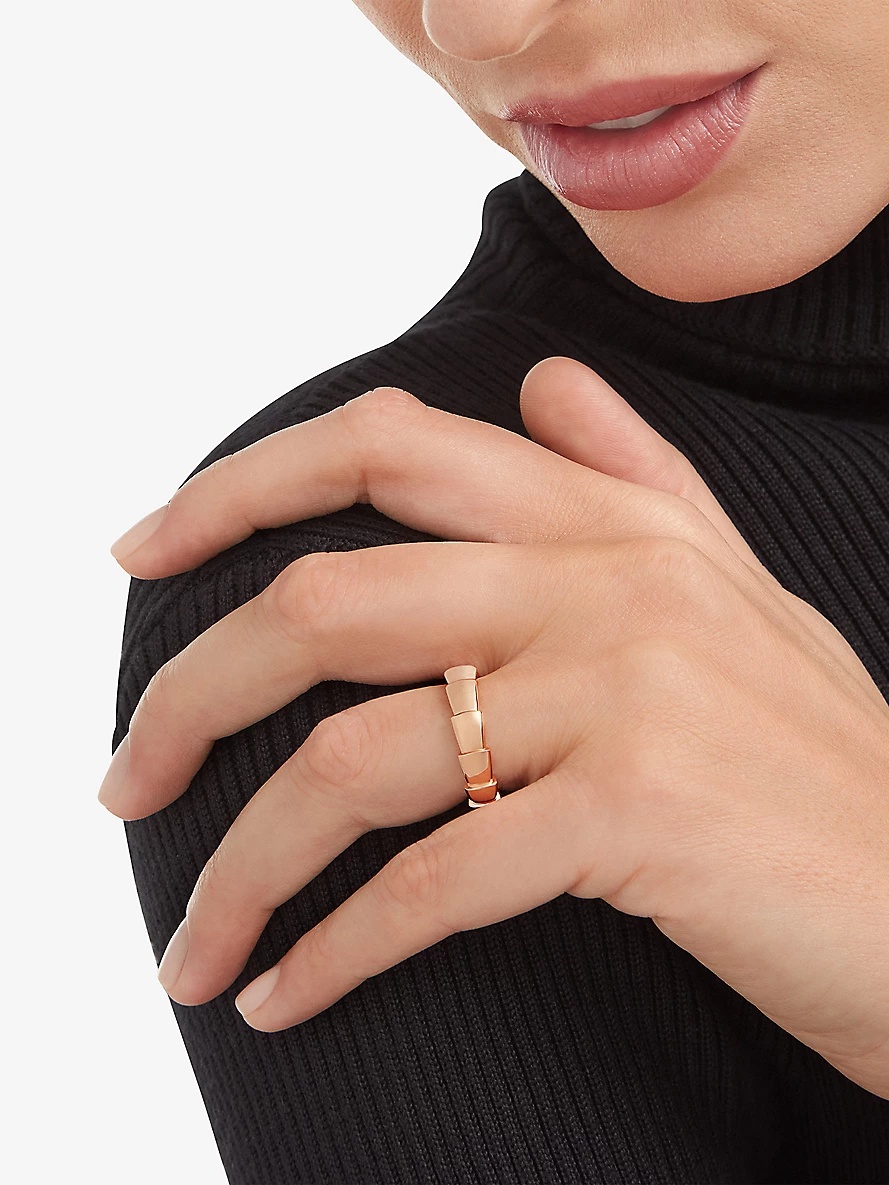 BVLGARI Serpenti Viper 18ct rose gold wedding band REVERSIBLE