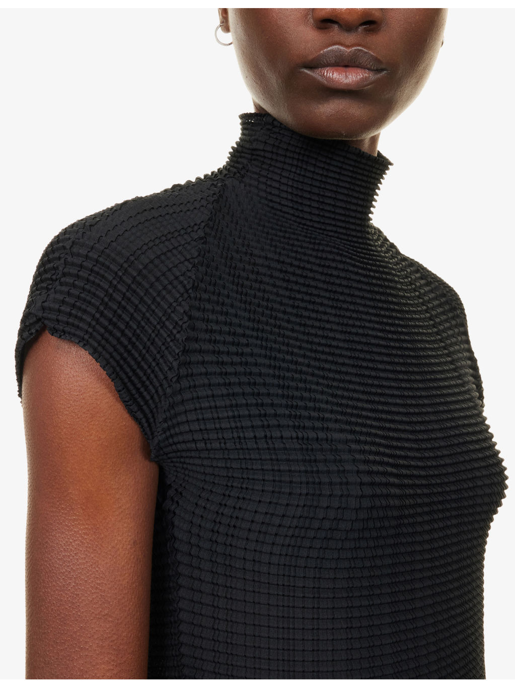 Textured Cap-Sleeves Knitted Top - 5