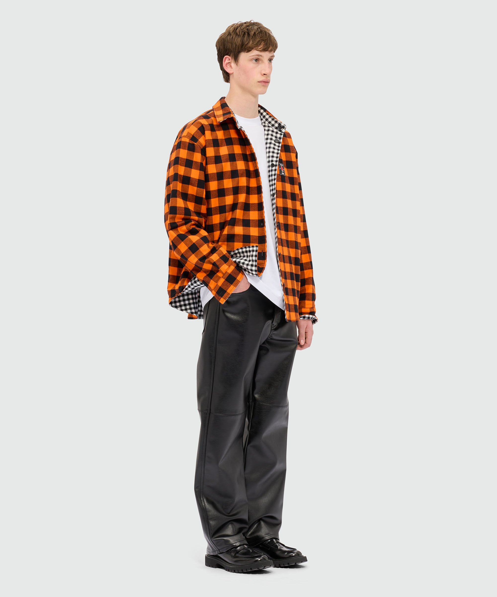 White double-face flannel shirt - 4