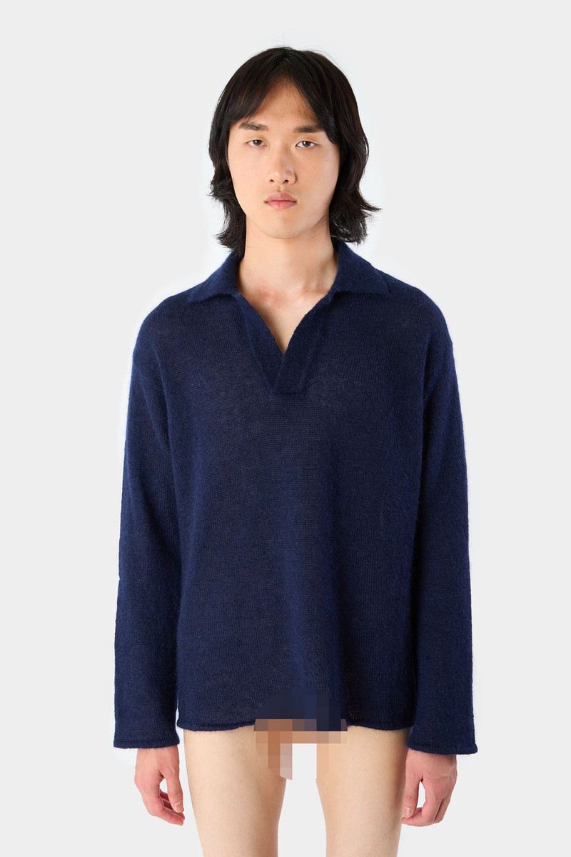 SUNNEI MOHAIR POLO / blue outlook