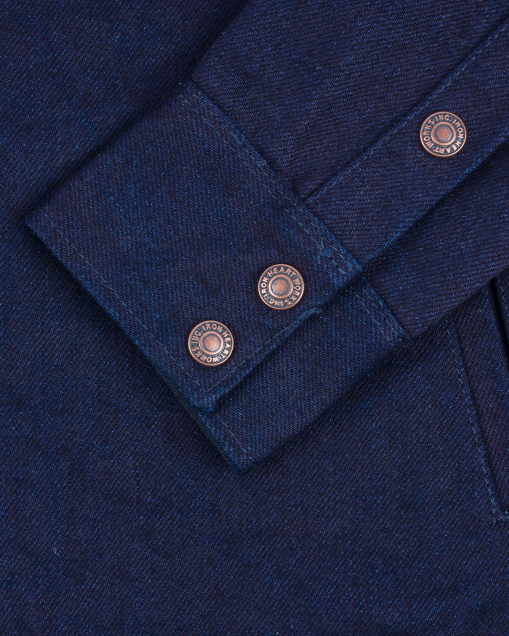 IHSH-409-IB 19oz Selvedge Denim CPO Shirt - Indigo/Black - 10