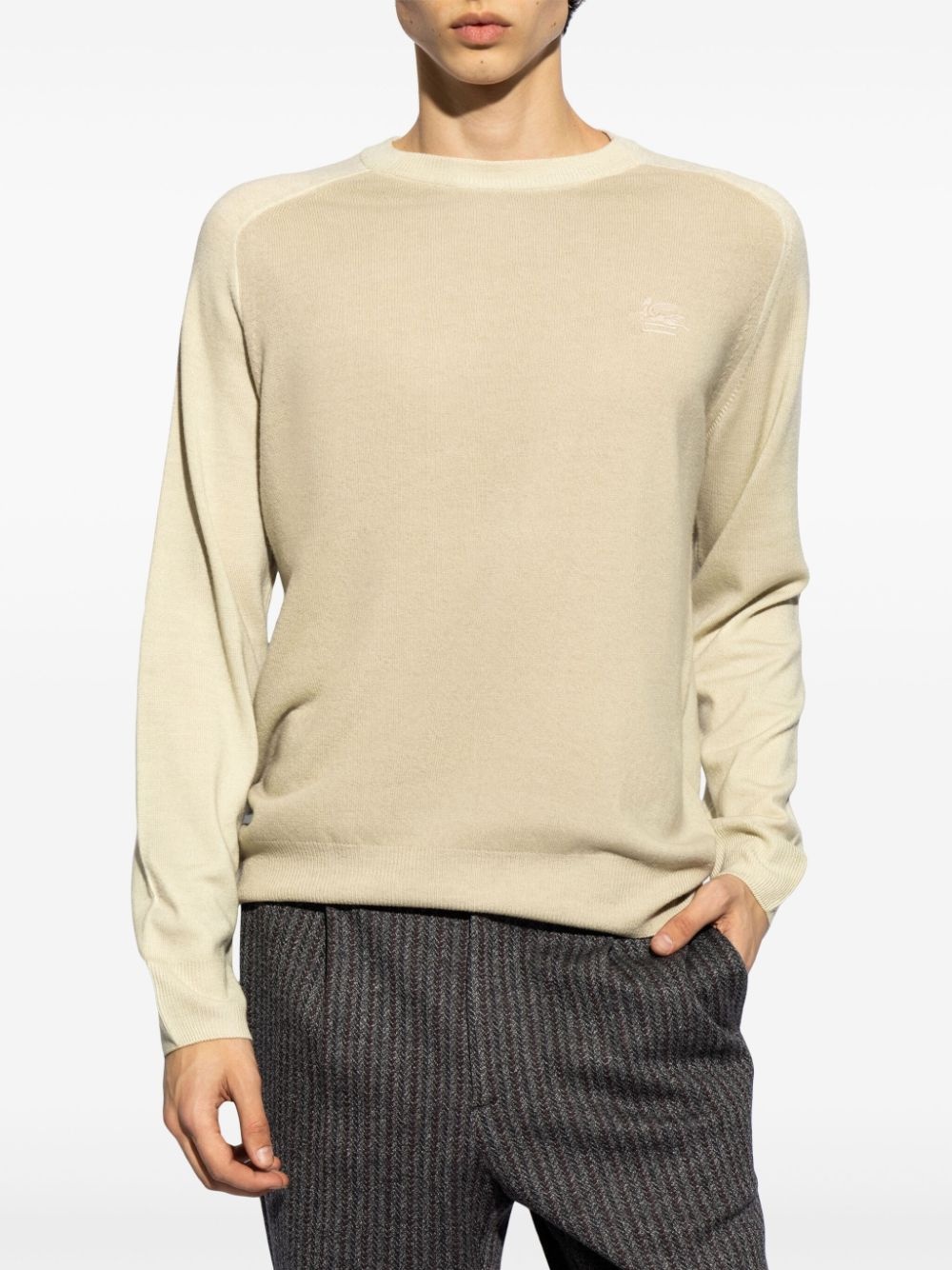 Pegaso-embroidered wool jumper - 3