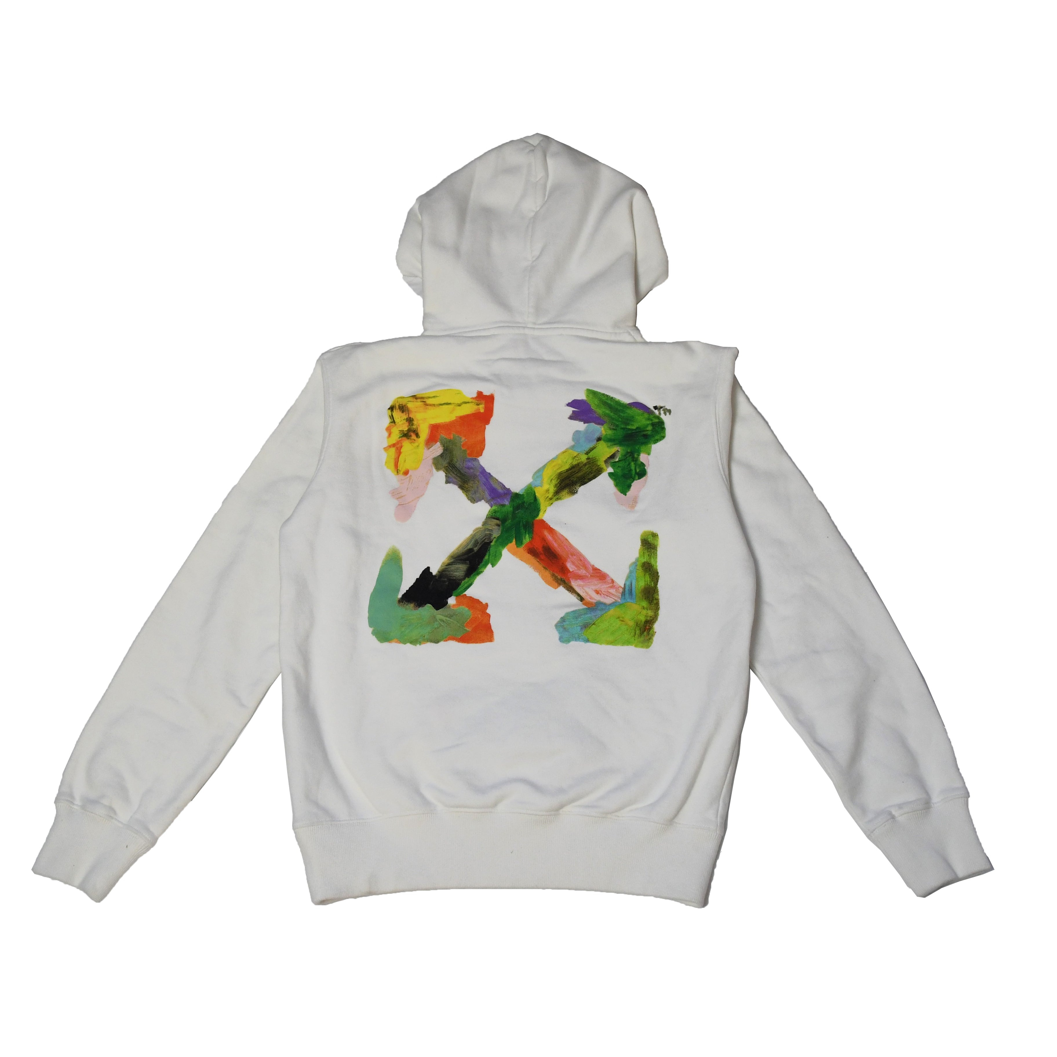 Off-White Brush Arrow Slim Hoodie White Multicolor - 2