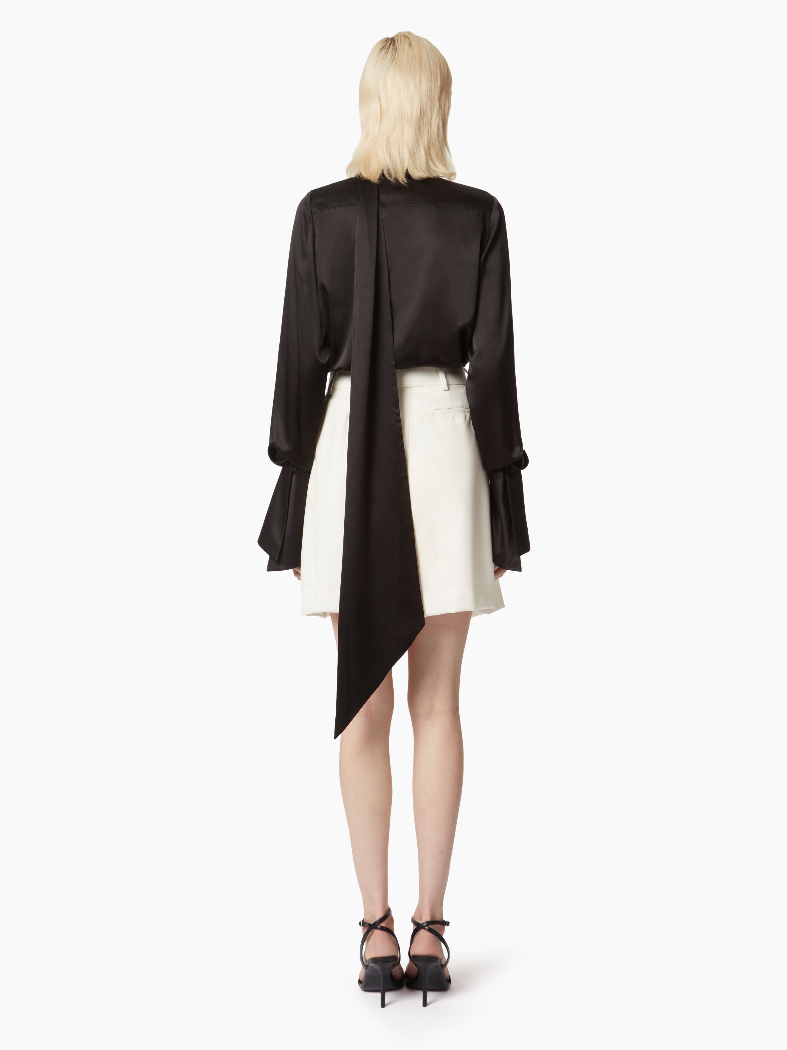 SATIN LAVALIERE SHIRT - 4