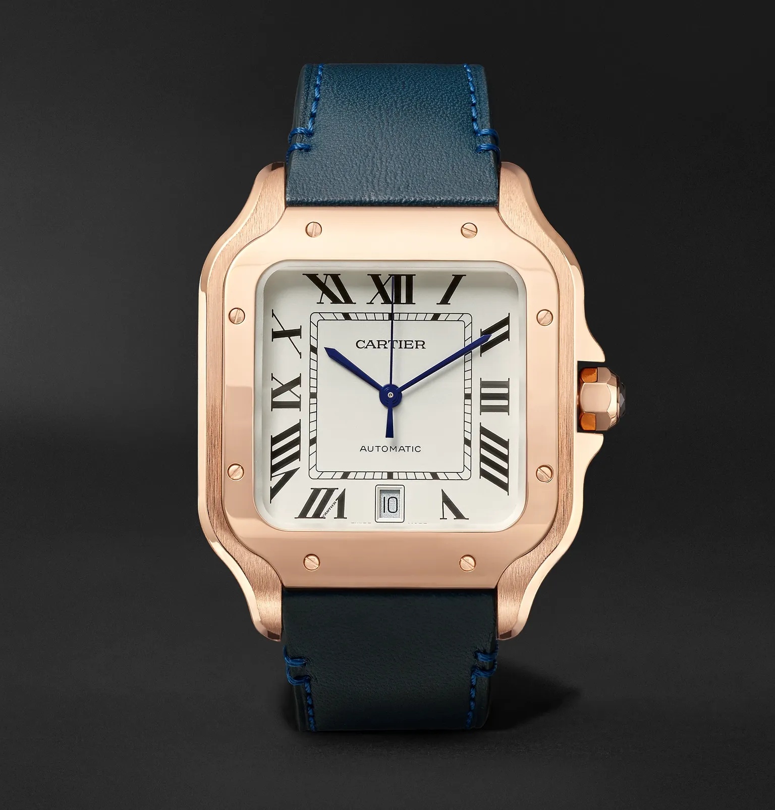 Santos Automatic 39.8mm 18-Karat Rose Gold Interchangeable Alligator and Leather Watch, Ref. No. WGS - 3