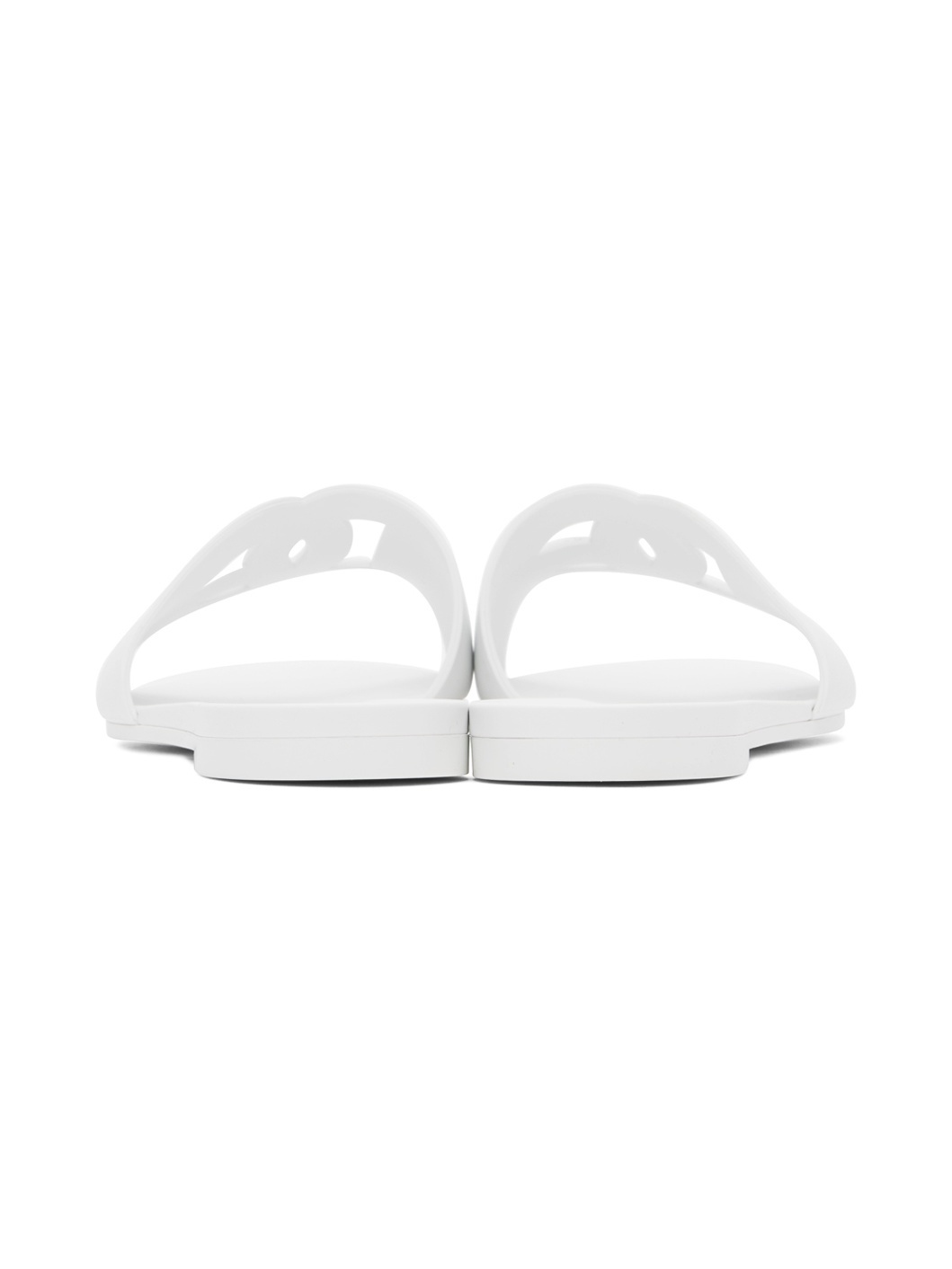 White Rubber Beachwear Pool Slides - 2