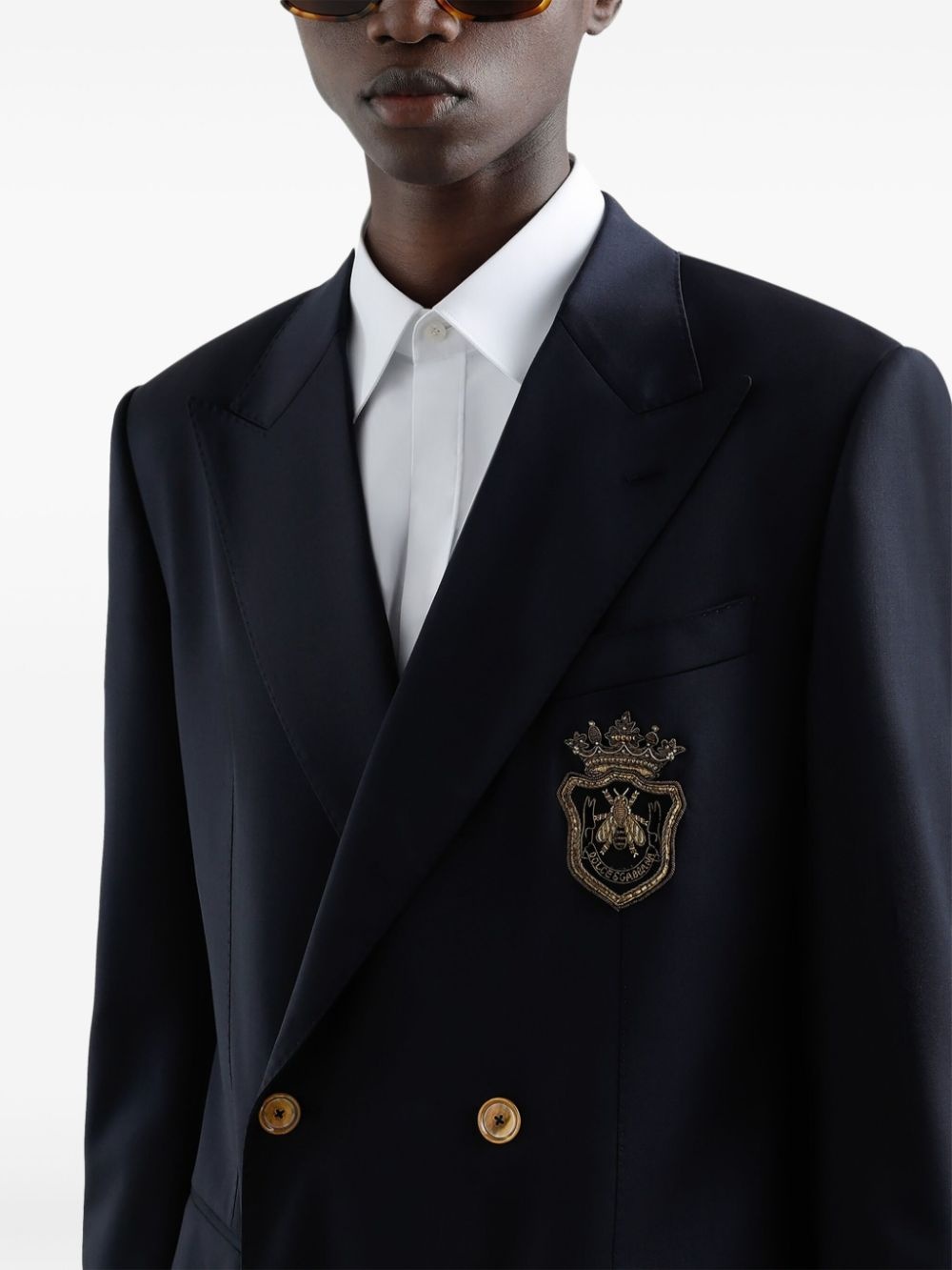 logo-appliqué blazer - 4