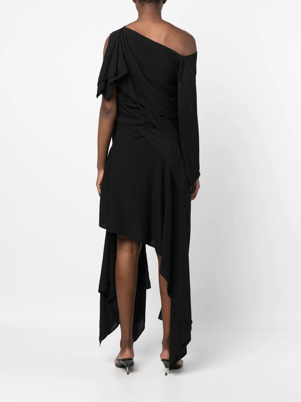 asymmetric cotton-blend dress - 4
