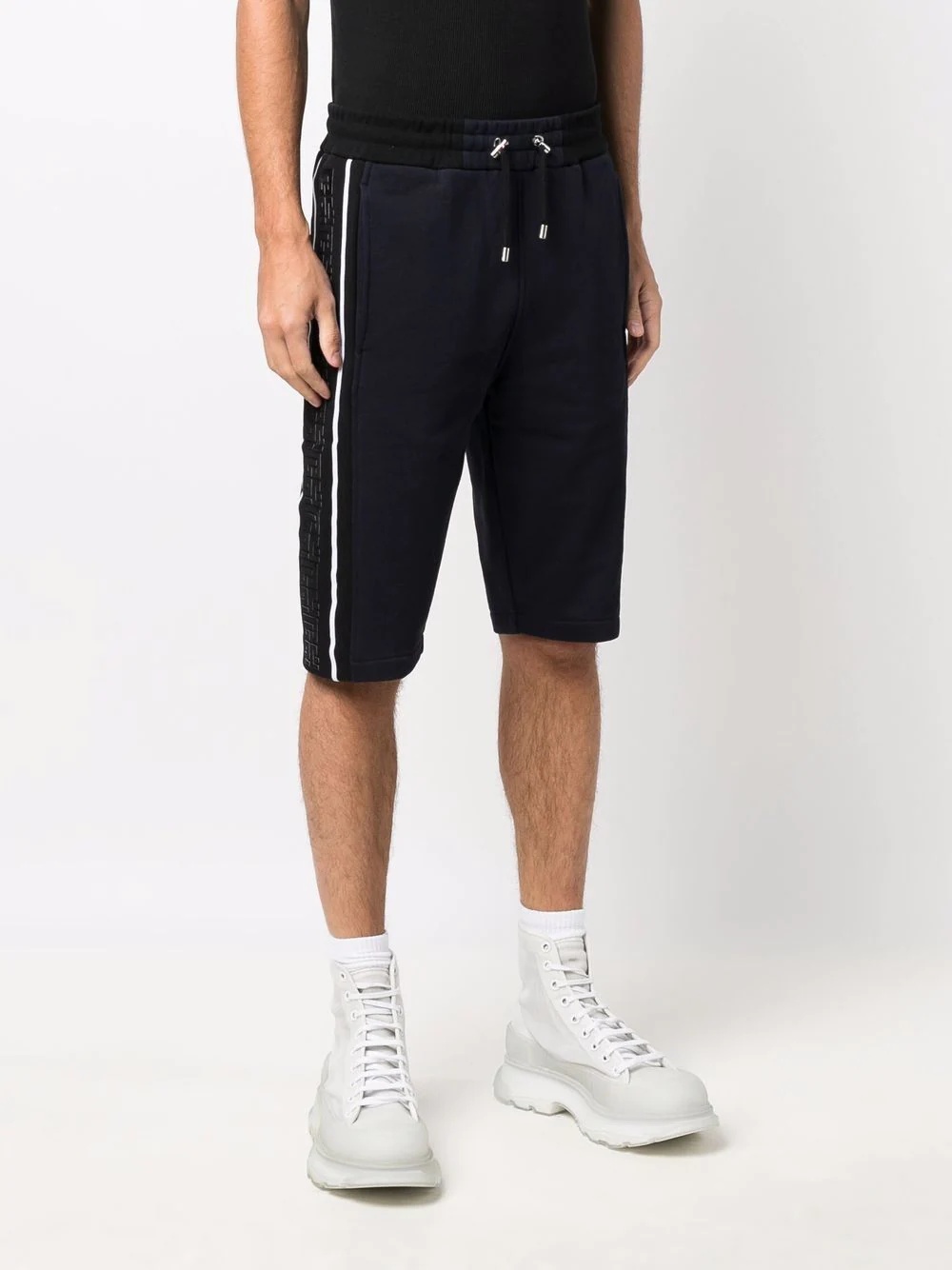 side stripe-detail track shorts - 3