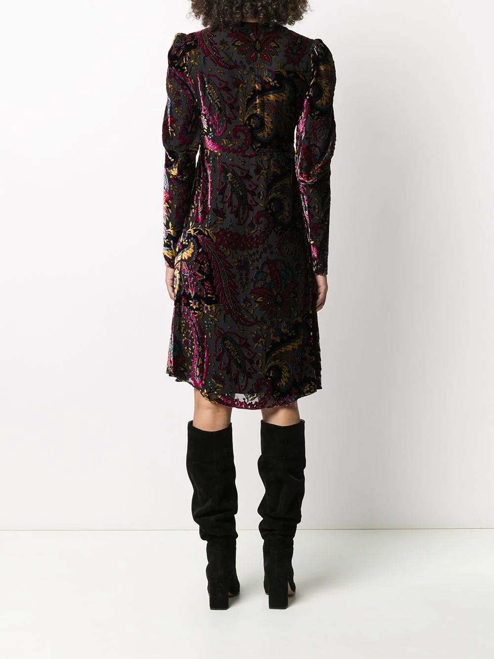 paisley-print flared dress - 4