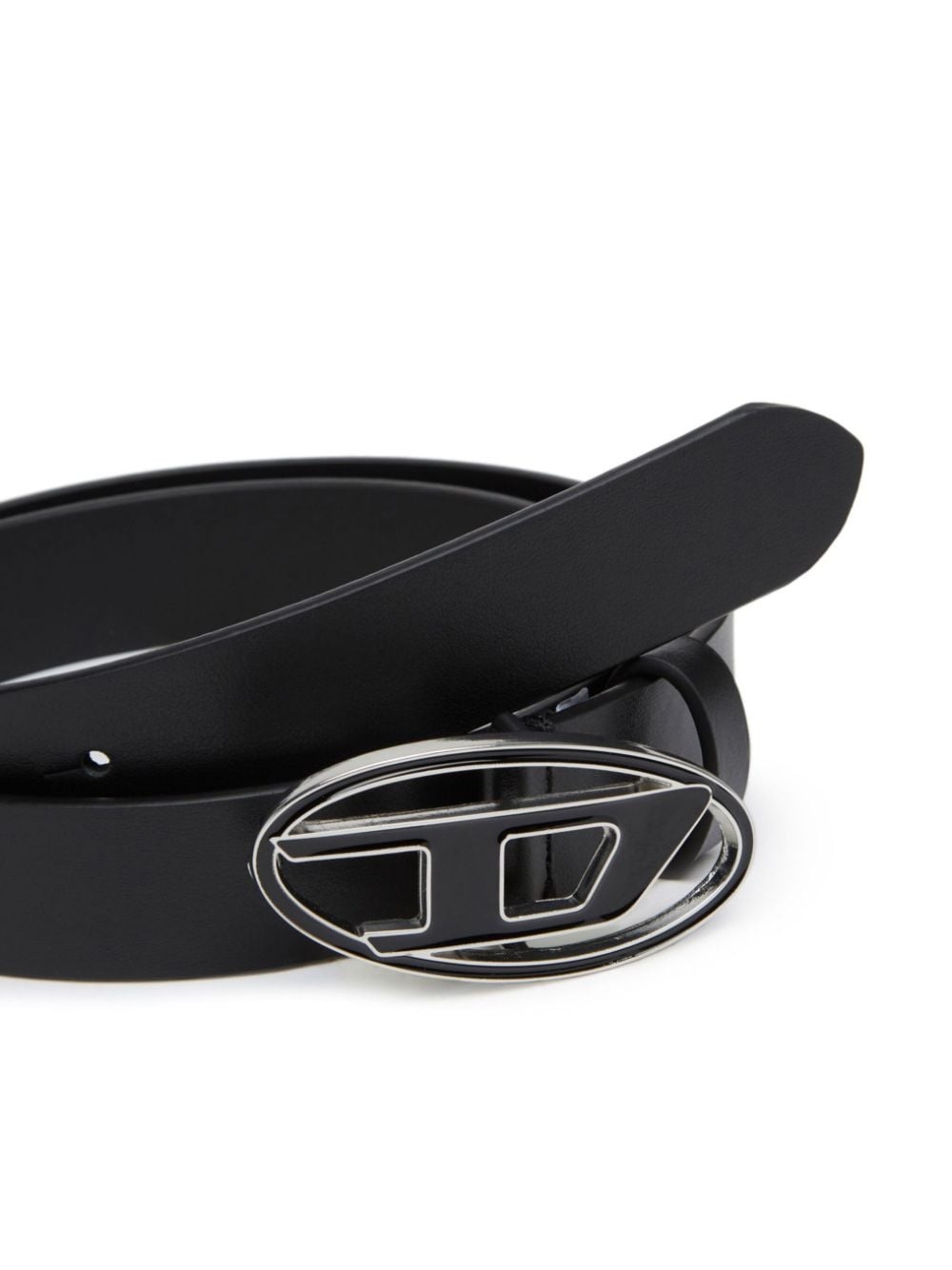 logo-plaque leather belt - 3