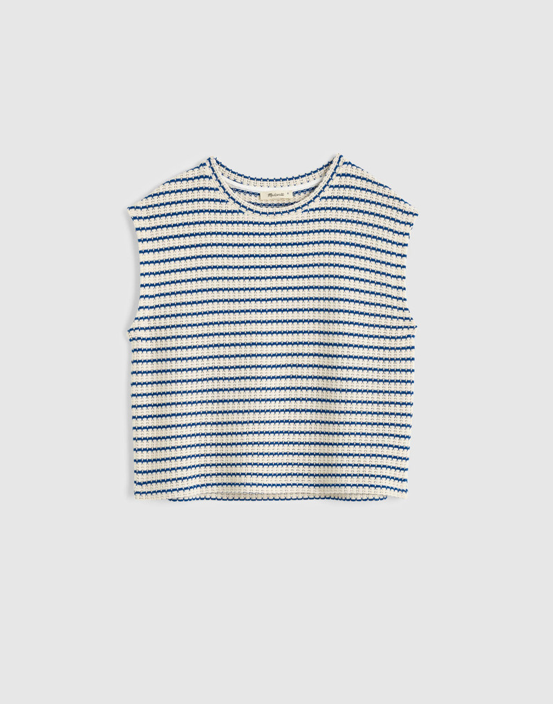 Textured-Knit Boxy Muscle Tee 1