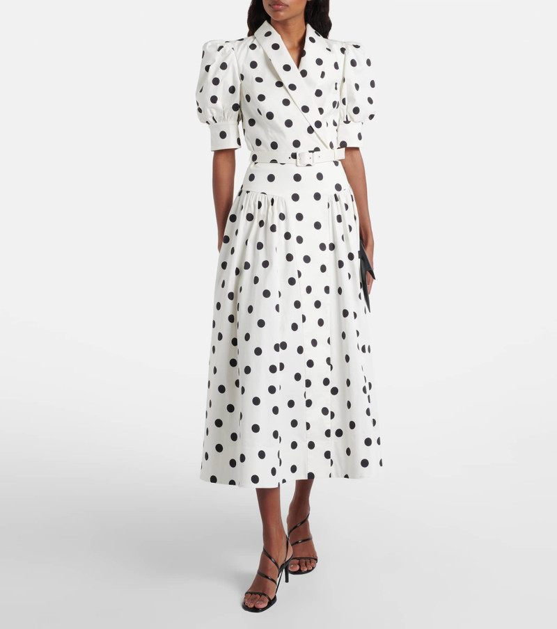 REBECCA VALLANCE Maisie polka-dot cotton-blend midi dress outlook