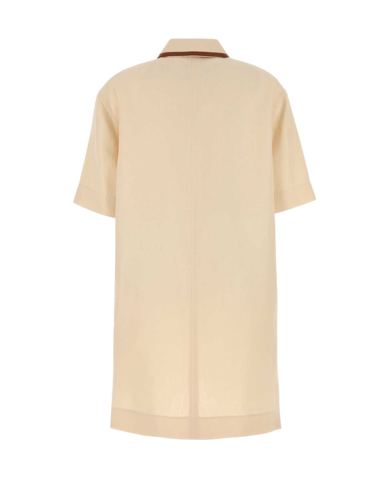 Sand Linen Mini Dress - 2