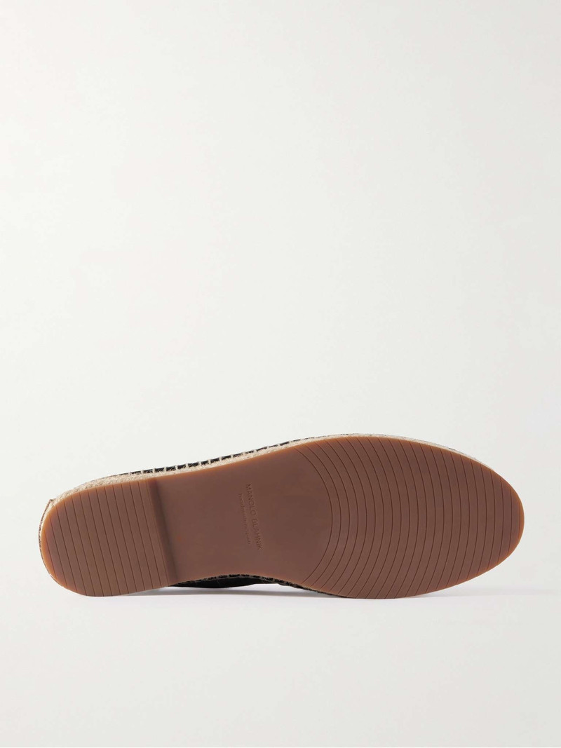 Manolo Blahnik Nerano Leather-Trimmed Suede Espadrilles outlook