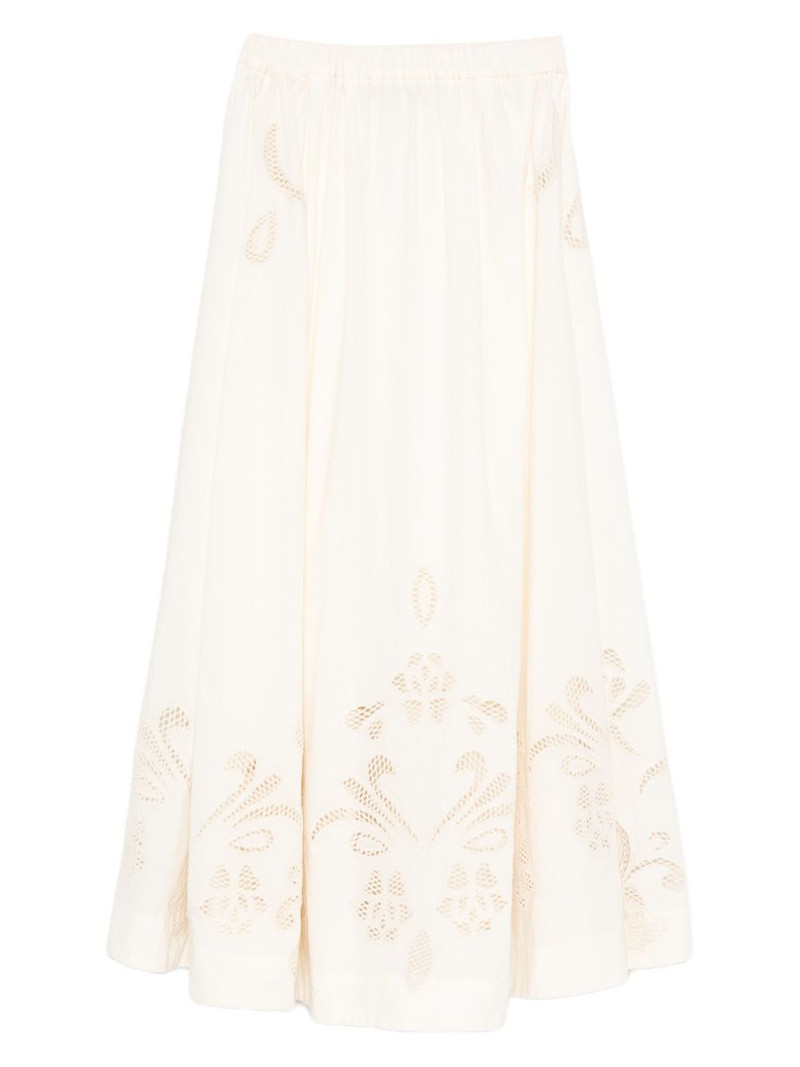 floral-embroidered midi skirt 1