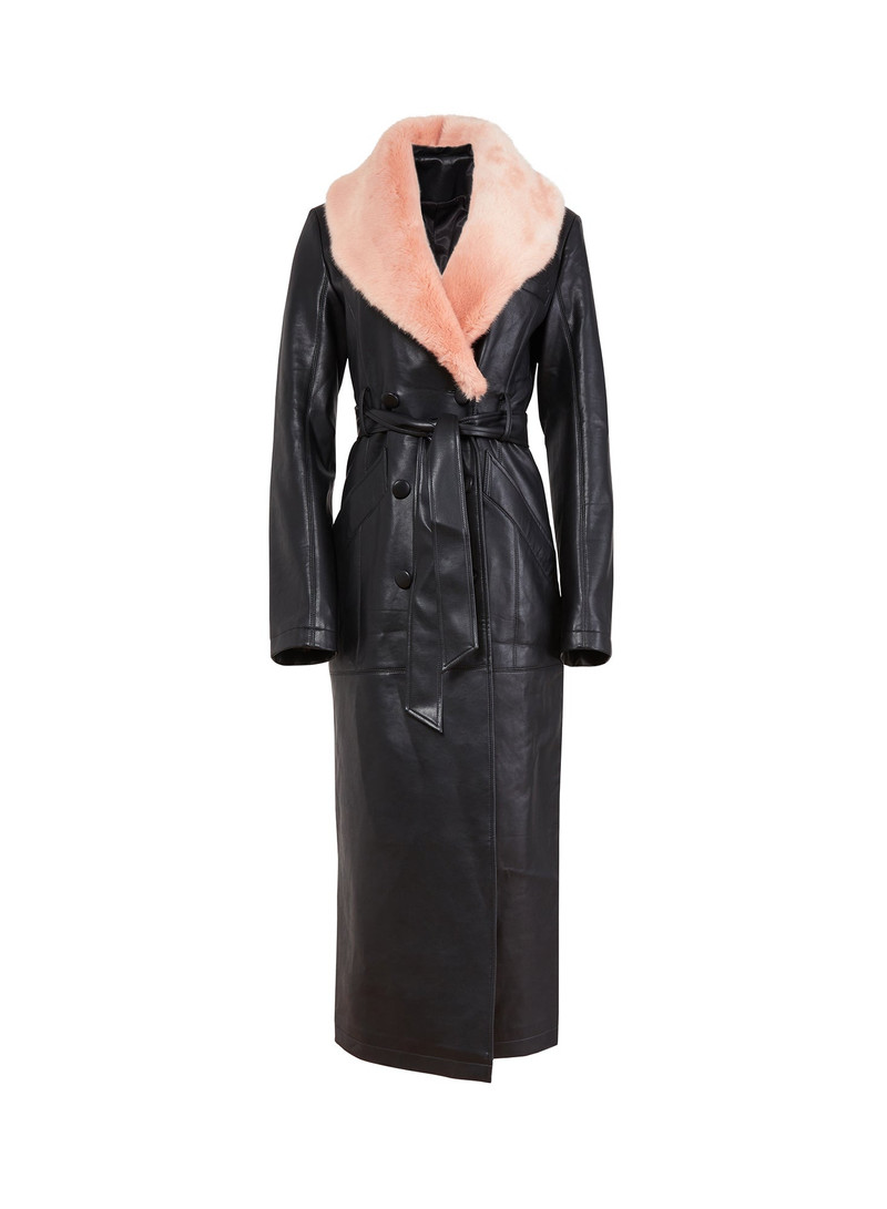 Vegan Leather & Fur Coat 1