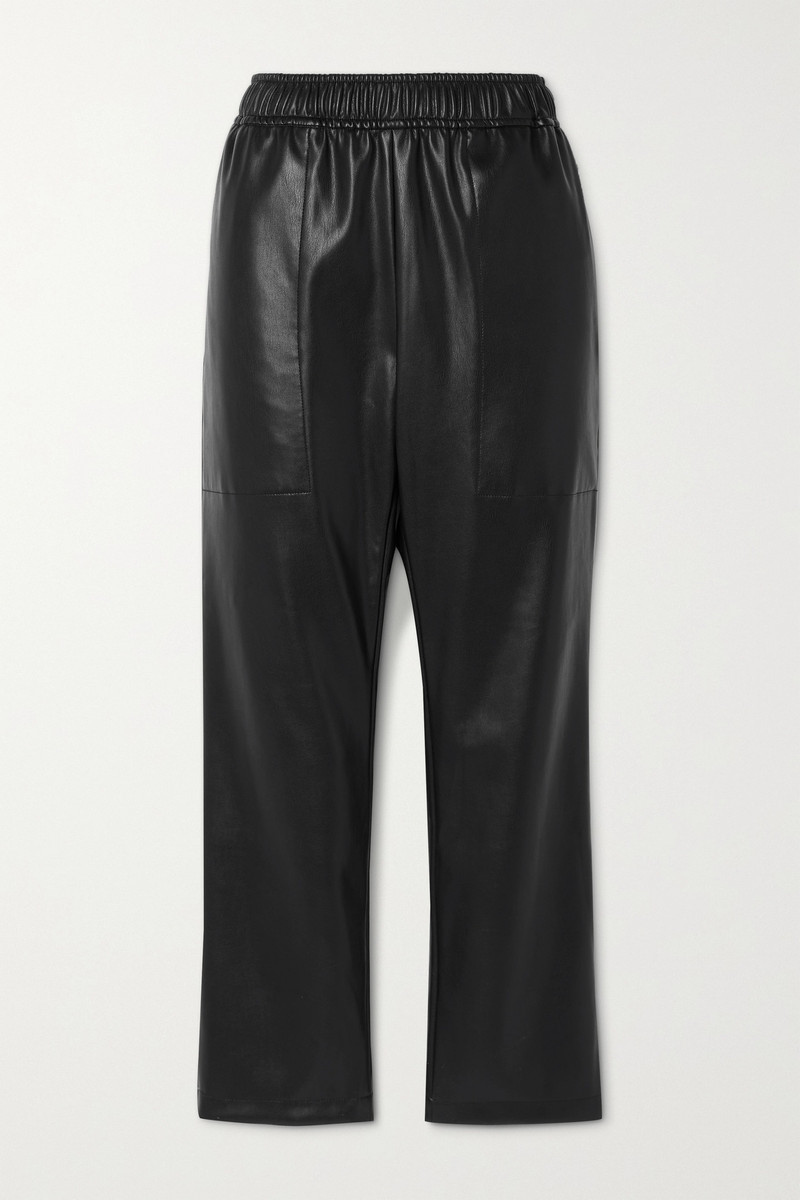 Faux leather straight-leg pants 1