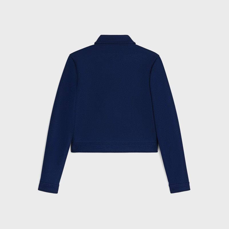 CELINE Triomphe zip-up jacket in textured jersey outlook