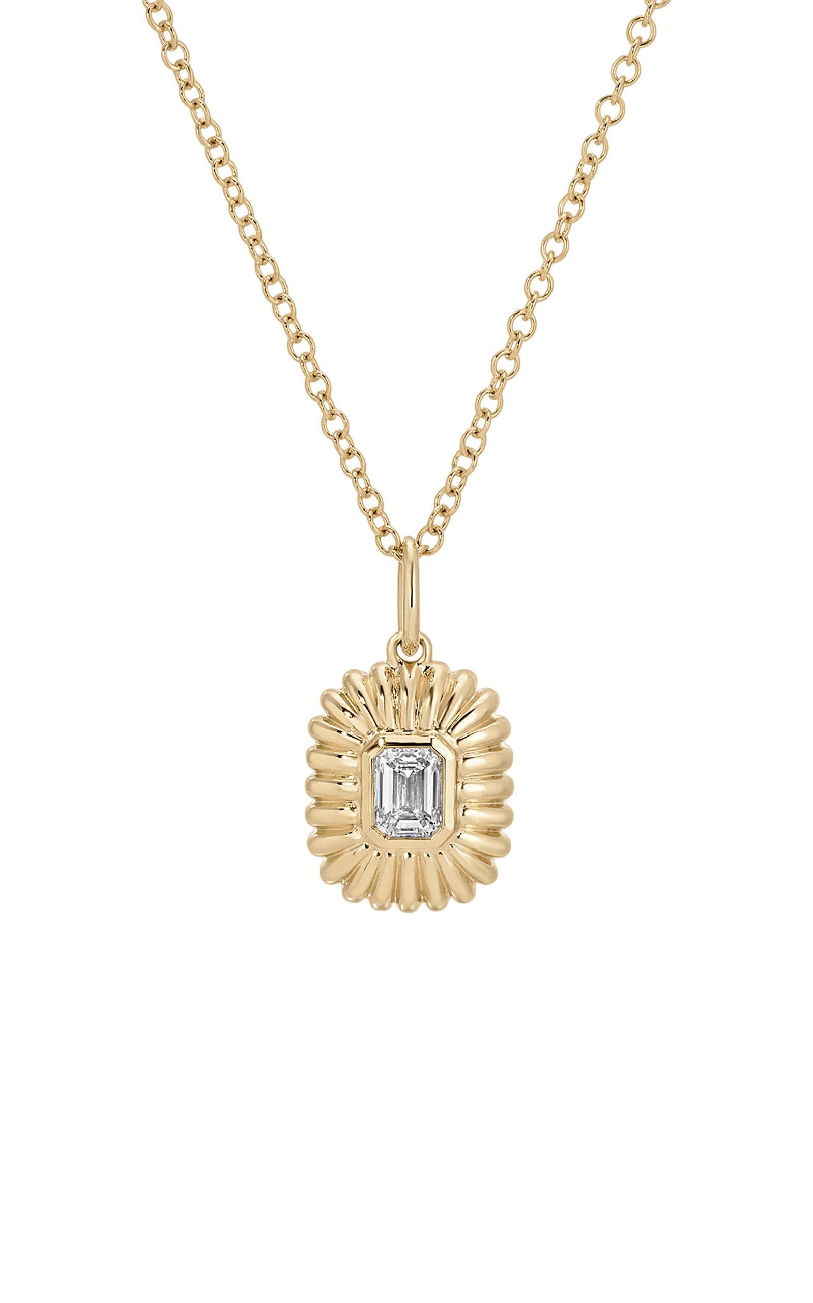 14K Yellow Gold Diamond Necklace - 1