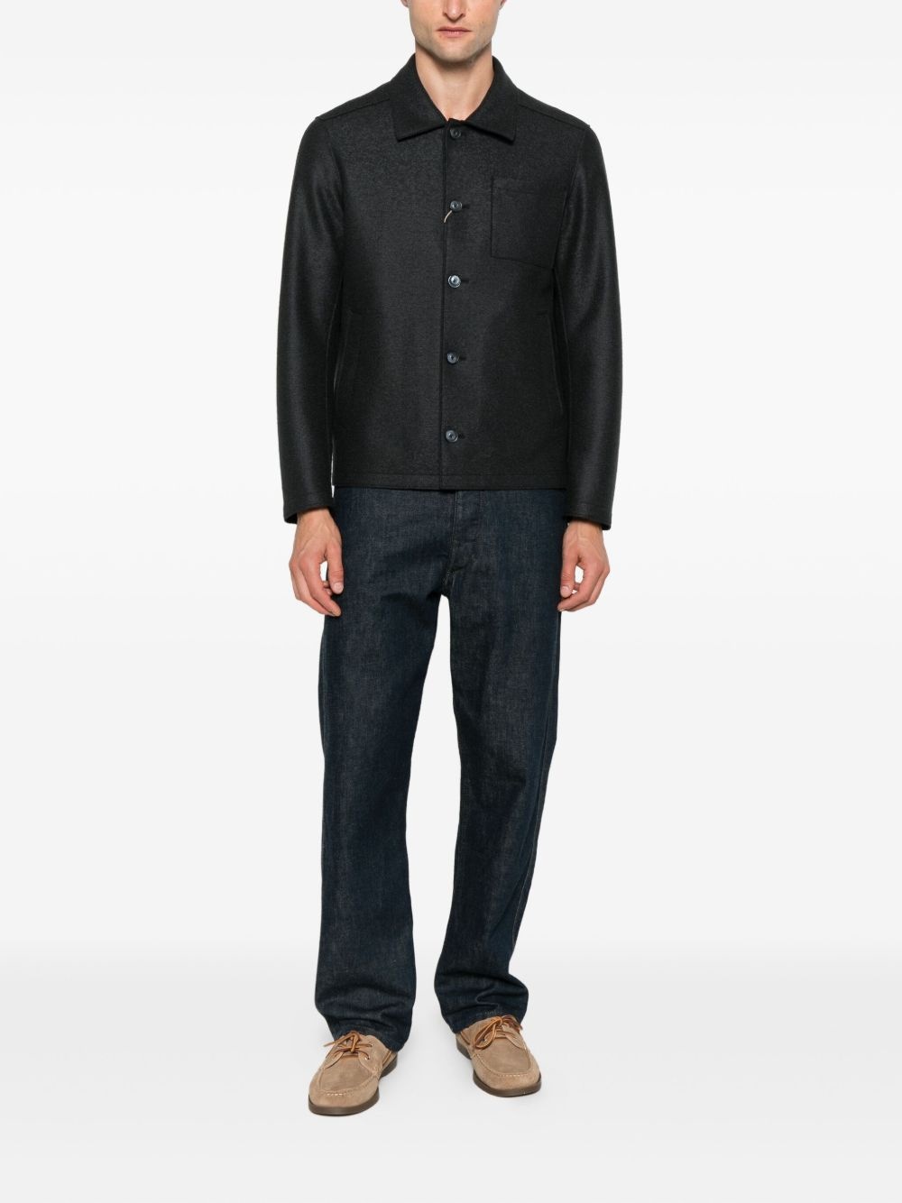 button-fastening patch-pocket jacket - 2