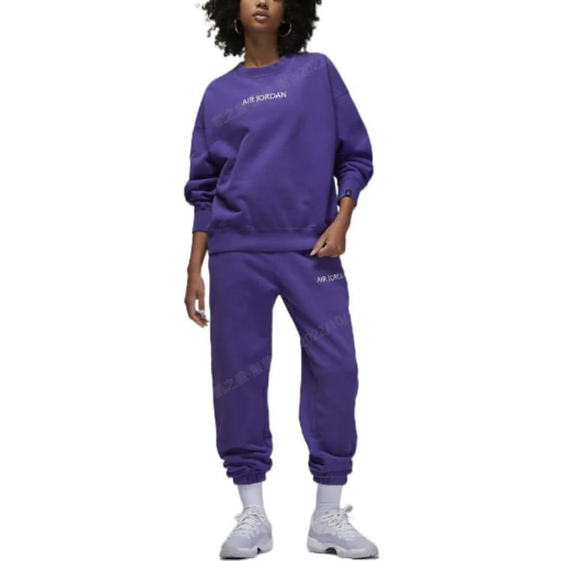 Jordan (WMNS)Air Jordan Worldmark Crewneck Sweatshirt 'Purple' DV6470-514 outlook