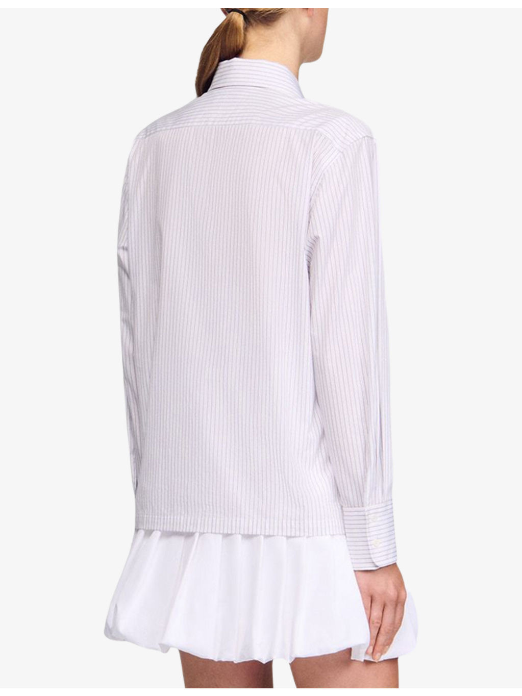 Striped Pointed-Collar Cotton Shirt - 4