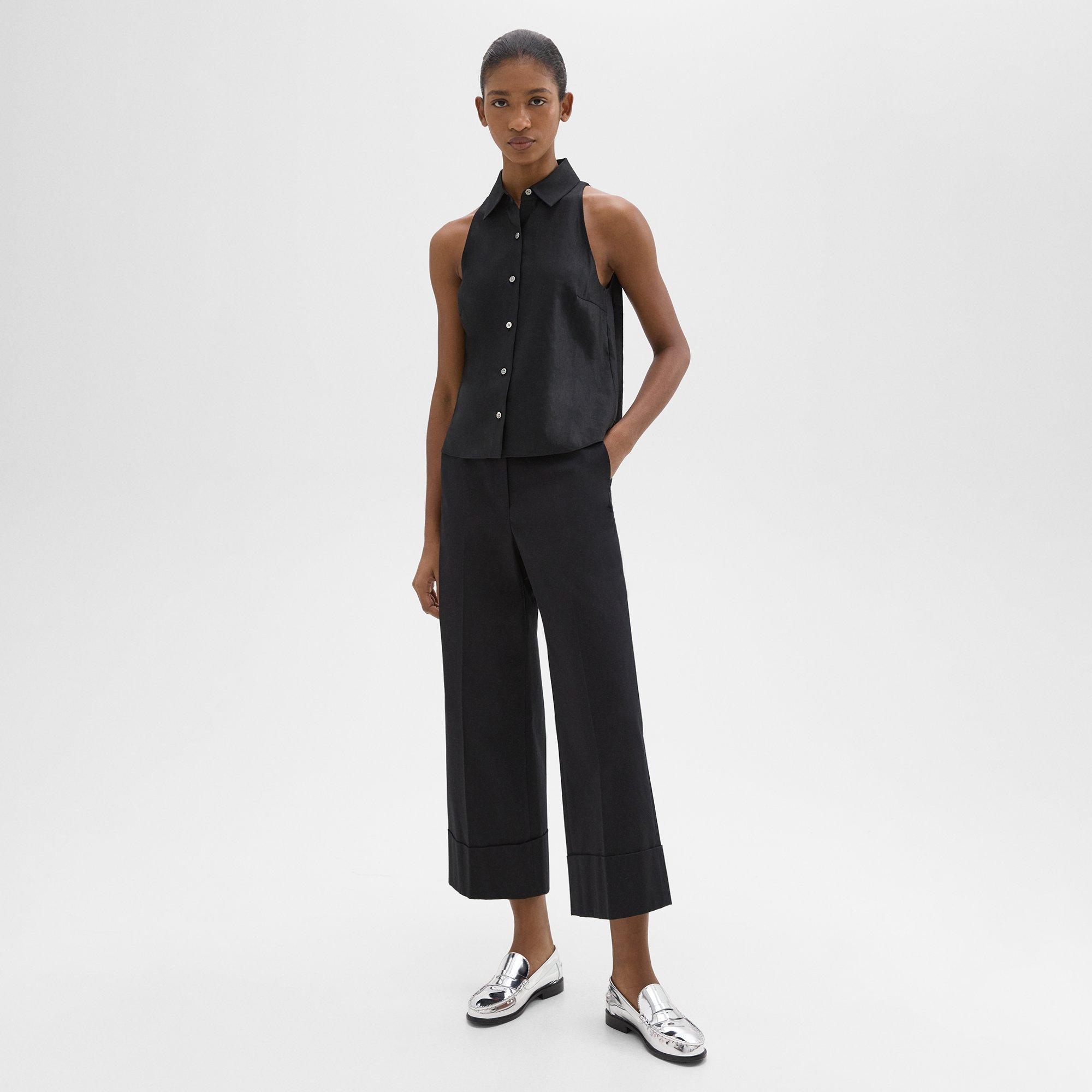 Halter Neck Shirt in Linen-Viscose - 6
