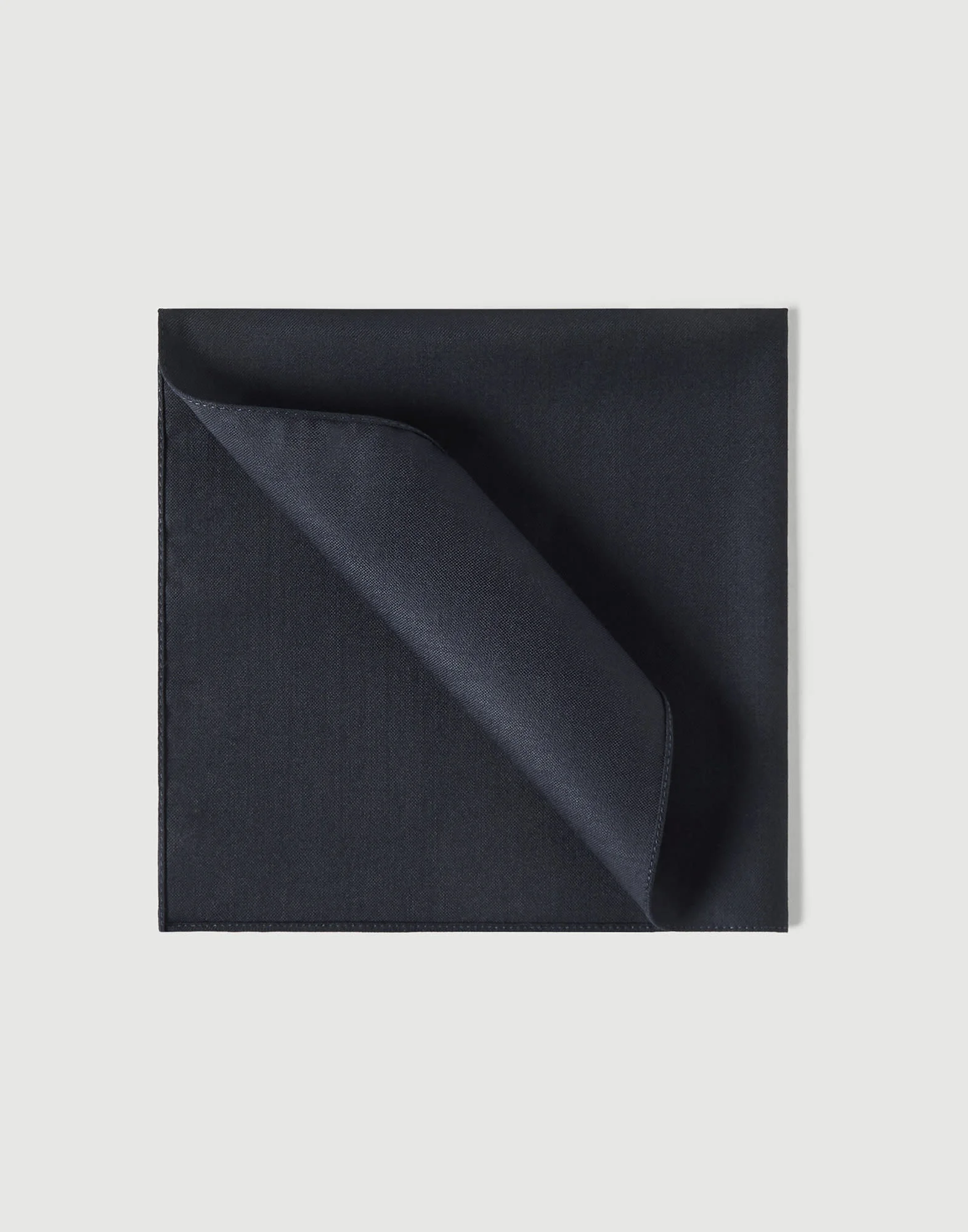 Virgin wool and silk twill pocket square - 1