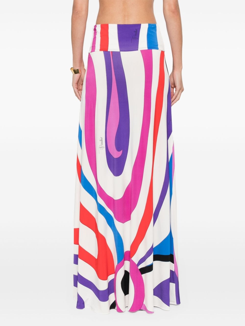 Marmo-print long skirt - 4