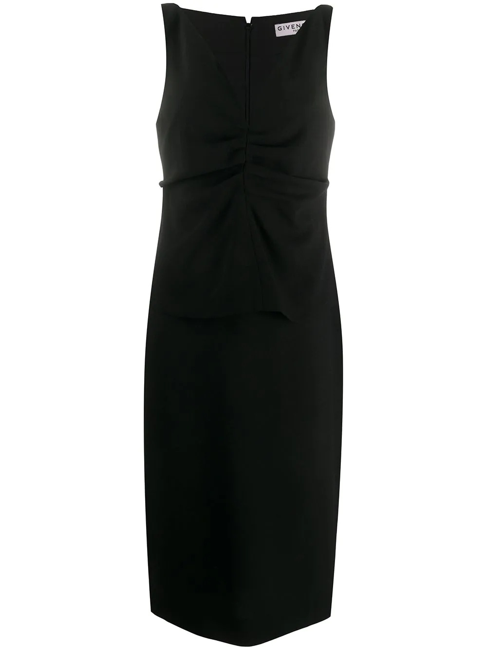 ruched front v-neck dress - 1