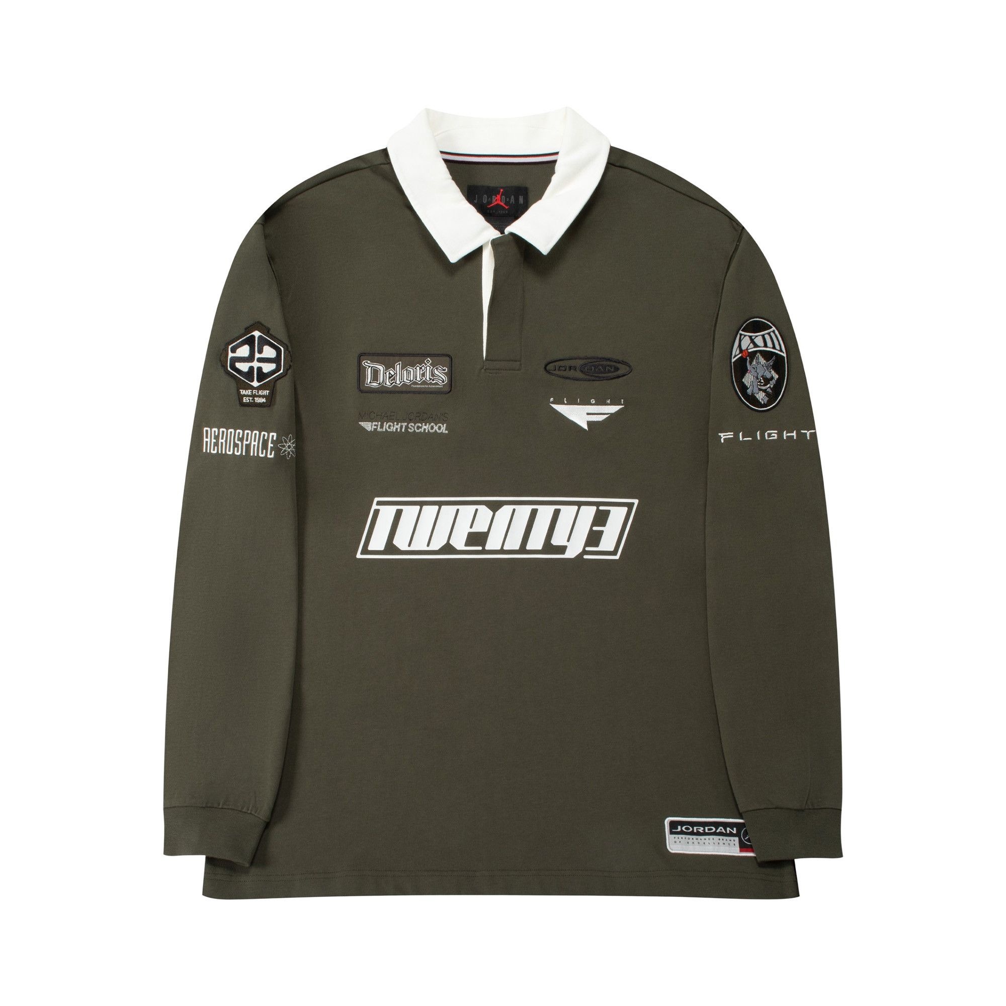 Air Jordan Essentials Long-Sleeve Rugby Top 'Cargo Khaki' - 1