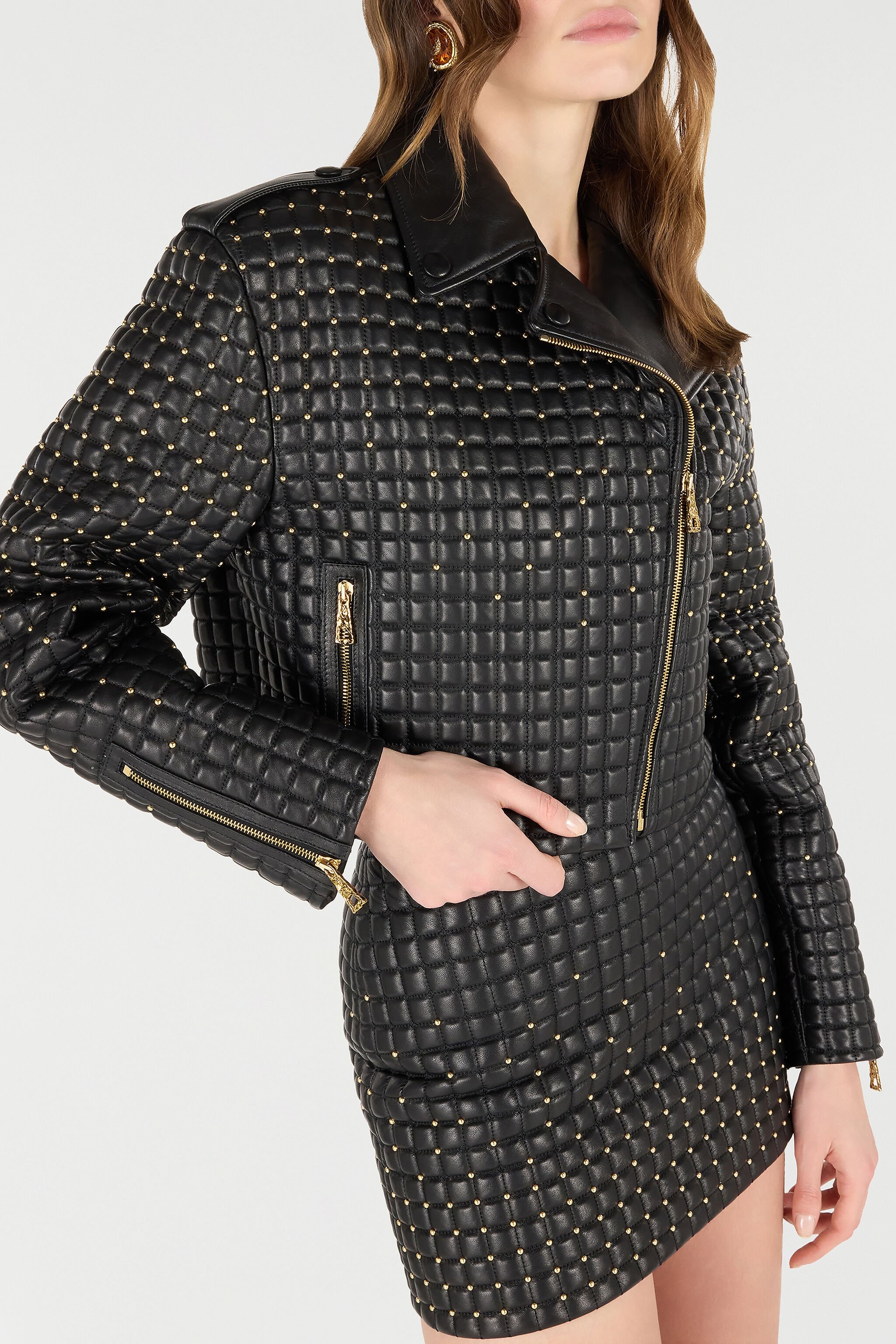 Cropped Jacket with 3D Quilting Effect - 5