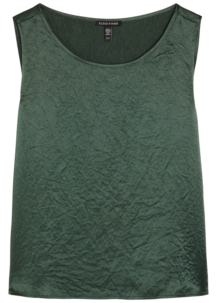 Eileen Fisher Crinkled Satin top - 1
