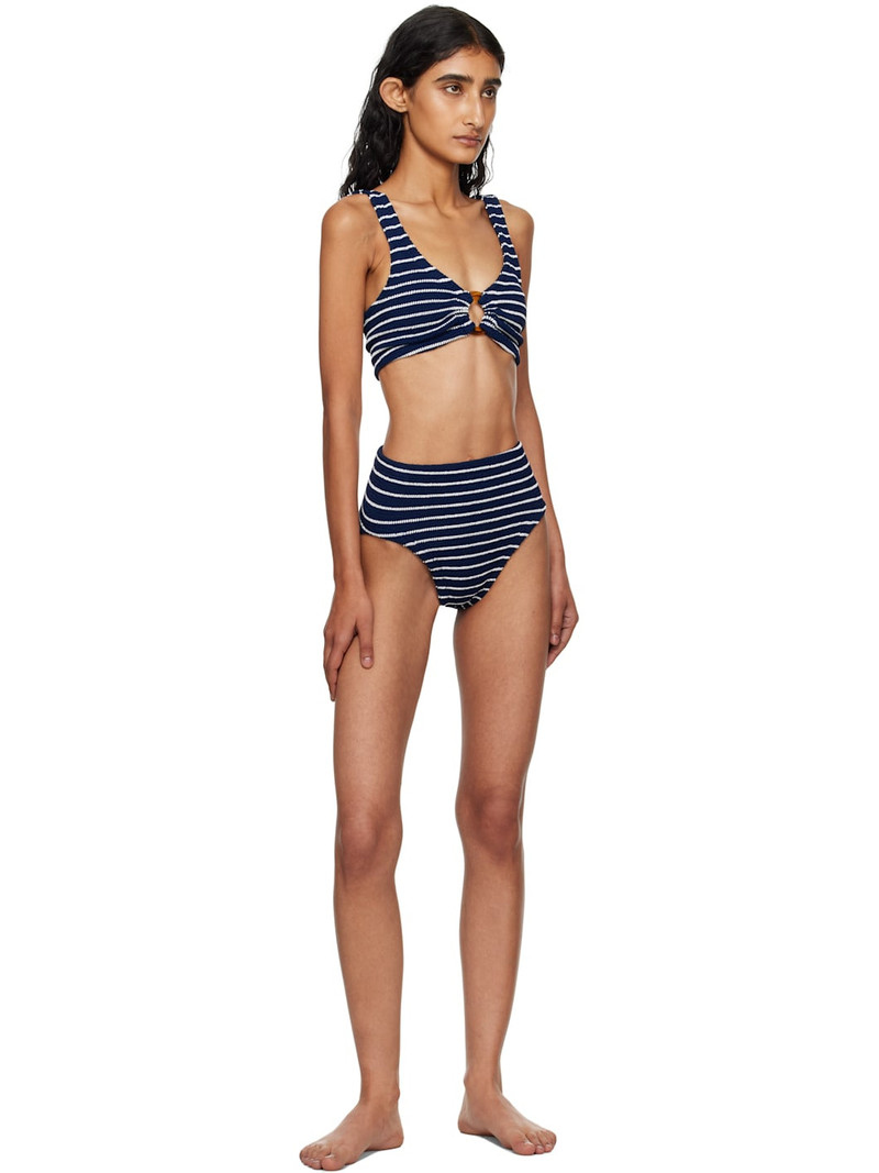 Hunza G Navy & White Nadine Bikini outlook