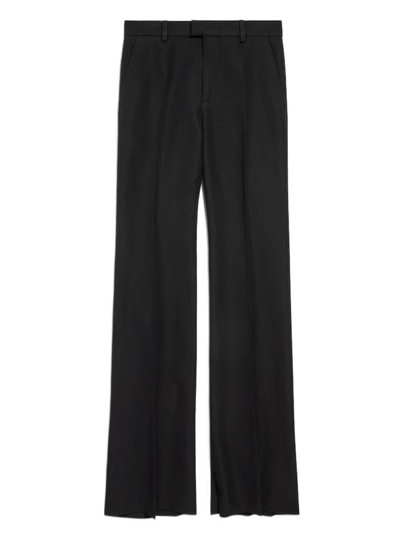 pleat-detail flared trousers 1