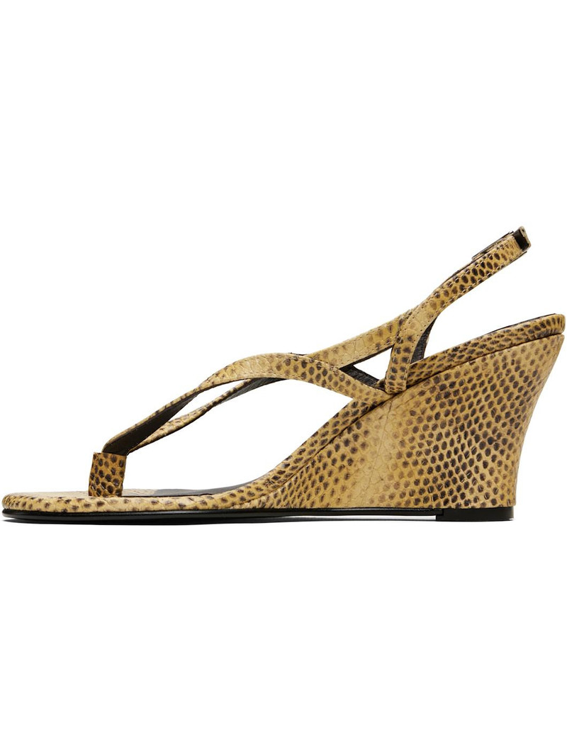 Beige Wedge Heeled Sandals 3