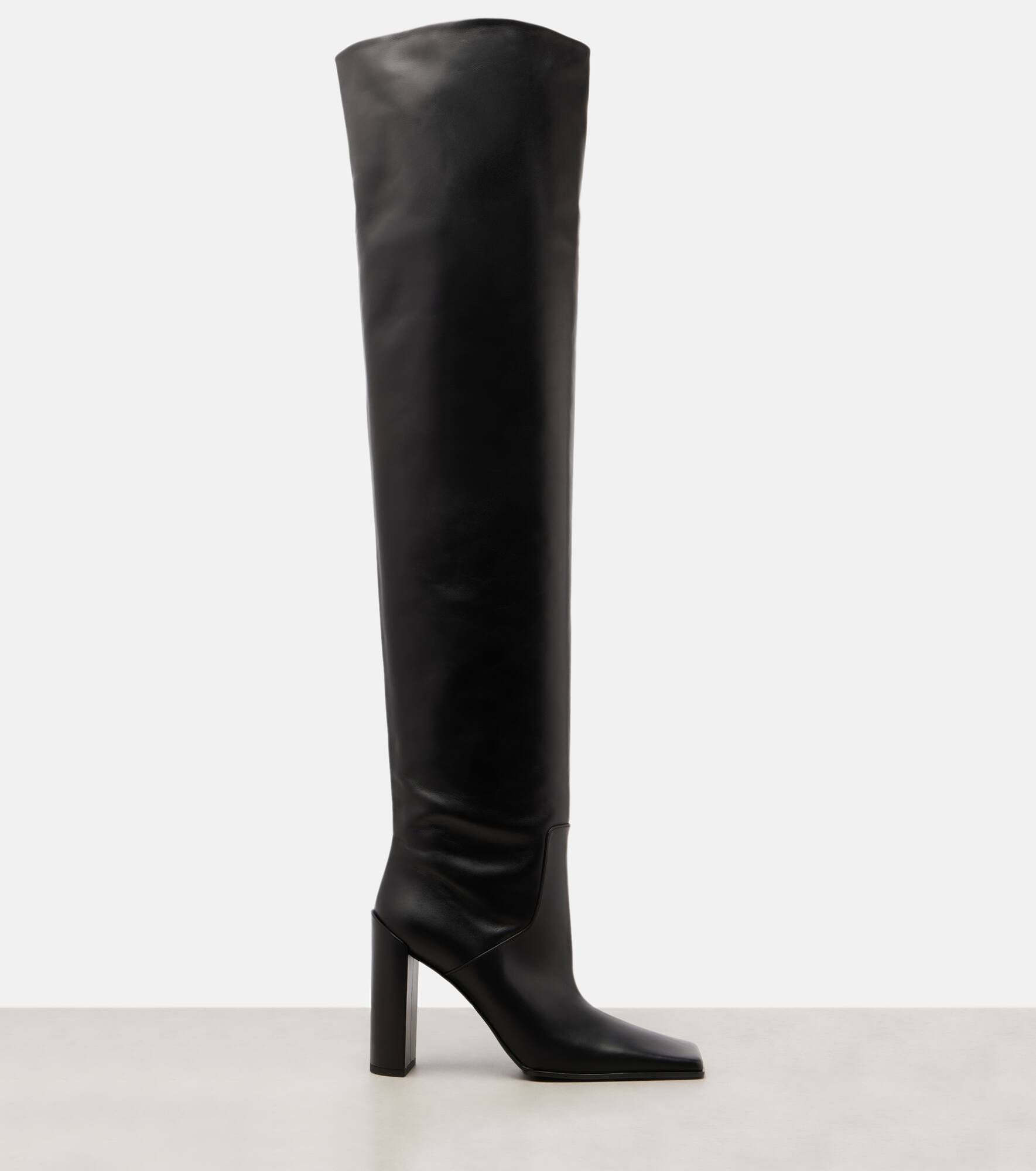 90 leather over-the-knee boots - 4
