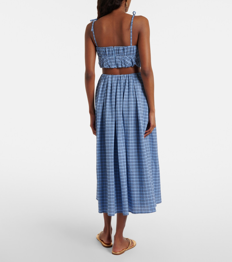 Agora checked cotton midi skirt 3