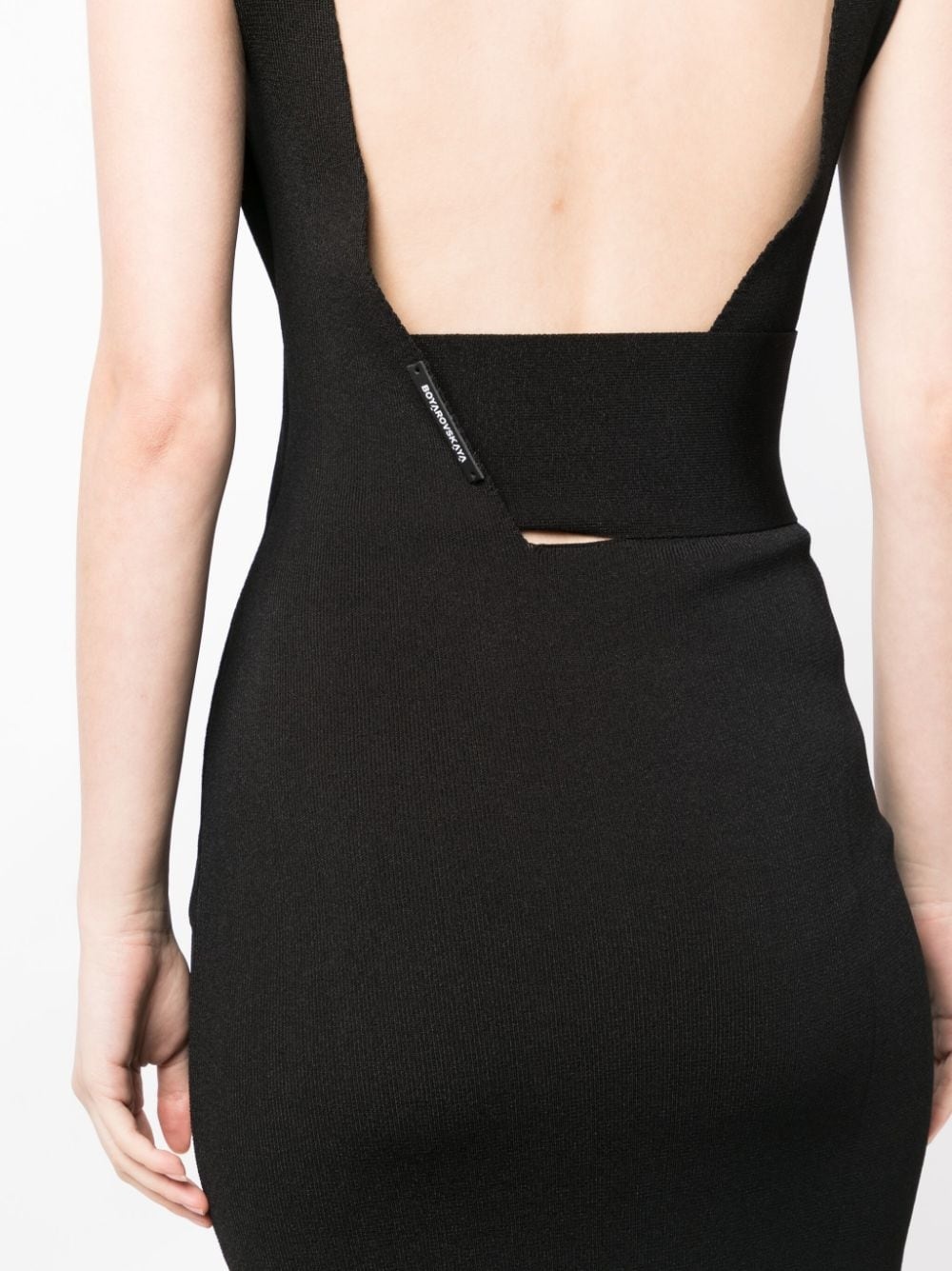 square-neck knitted midi dress - 5